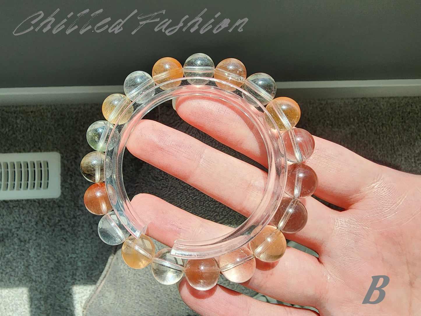 [Bracelet] 10mm Ice Cream Color Multicolored Rabbit Hair Quartz Bracelet