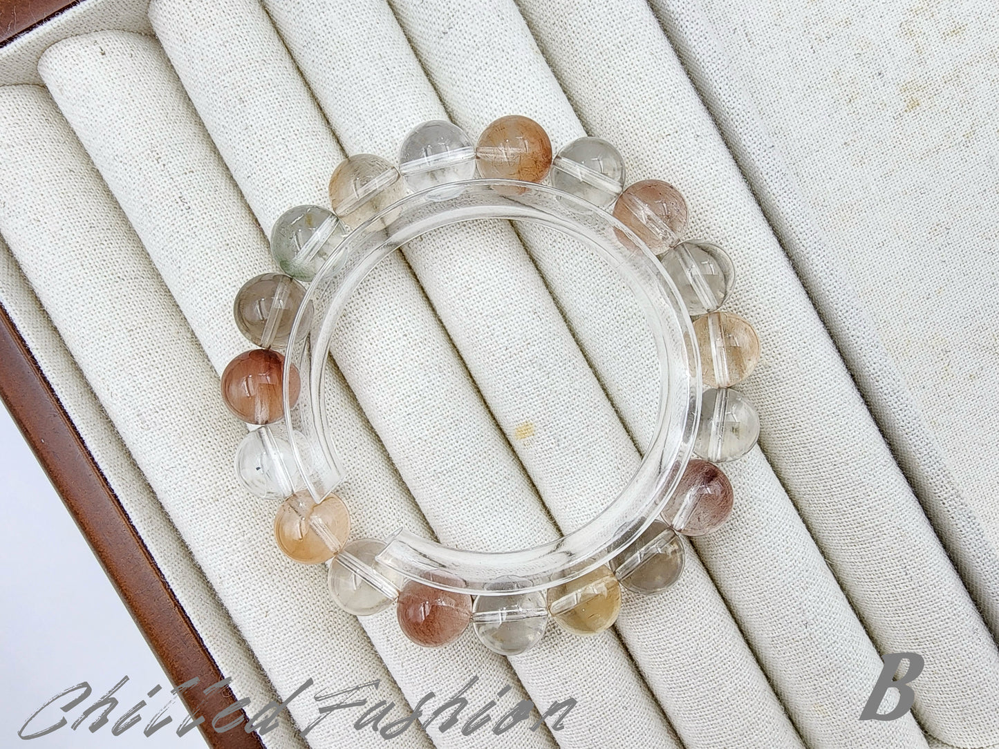 [Bracelet] 10mm Ice Cream Color Multicolored Rabbit Hair Quartz Bracelet