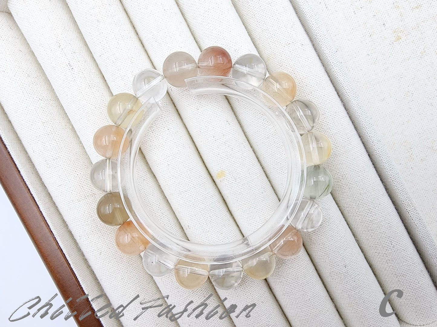 [Bracelet] 10mm Ice Cream Color Multicolored Rabbit Hair Quartz Bracelet