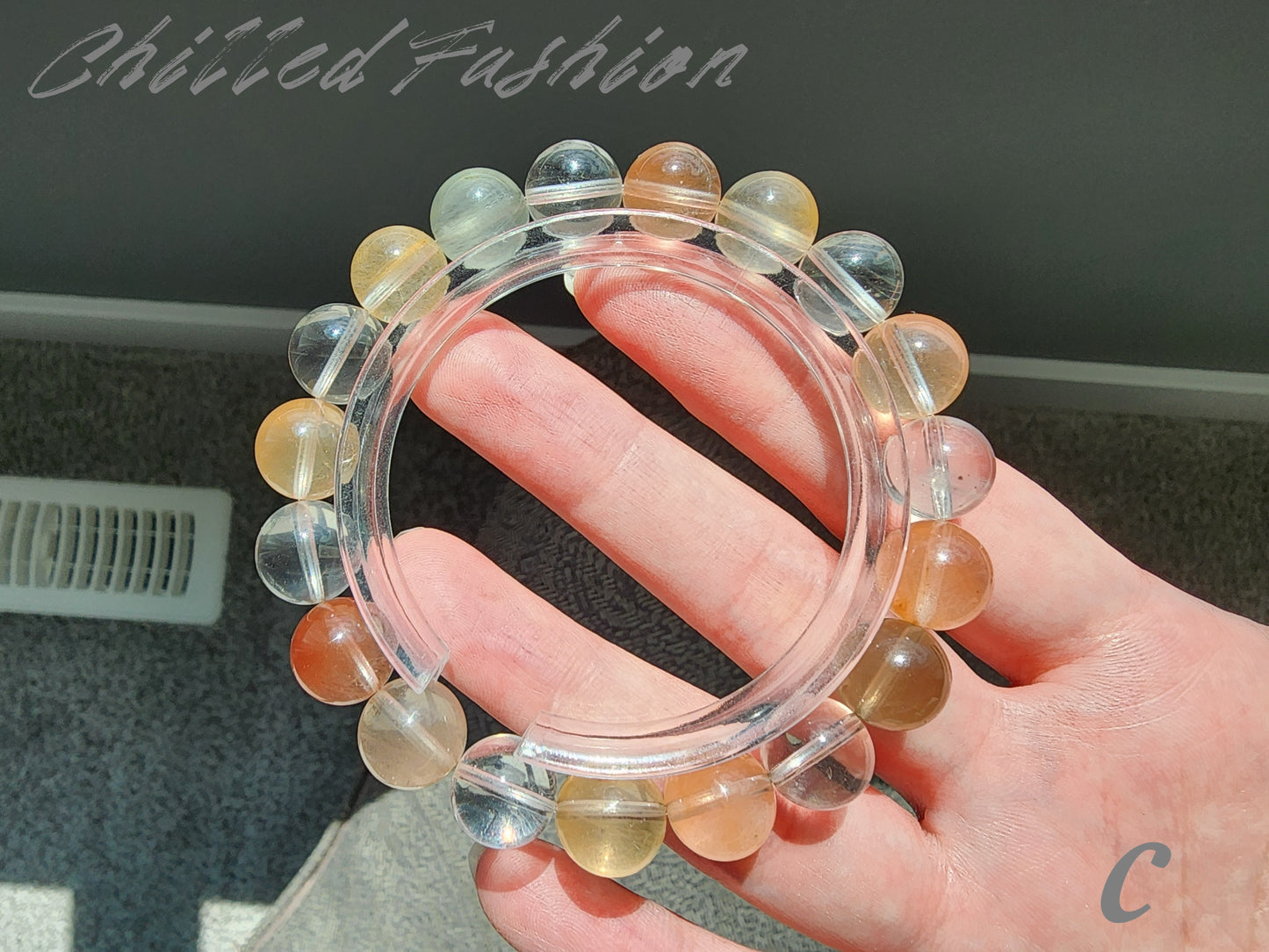 [Bracelet] 10mm Ice Cream Color Multicolored Rabbit Hair Quartz Bracelet