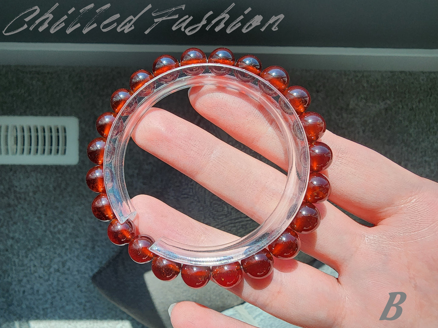 [Bracelet] 8mm Spessartine Garnet Bracelet