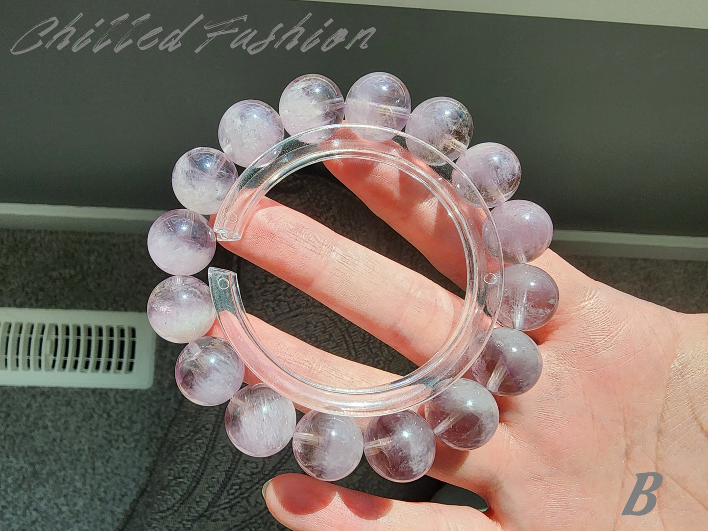 [Bracelet] 13mm Purple Rabbit Hair Amethyst Bracelet