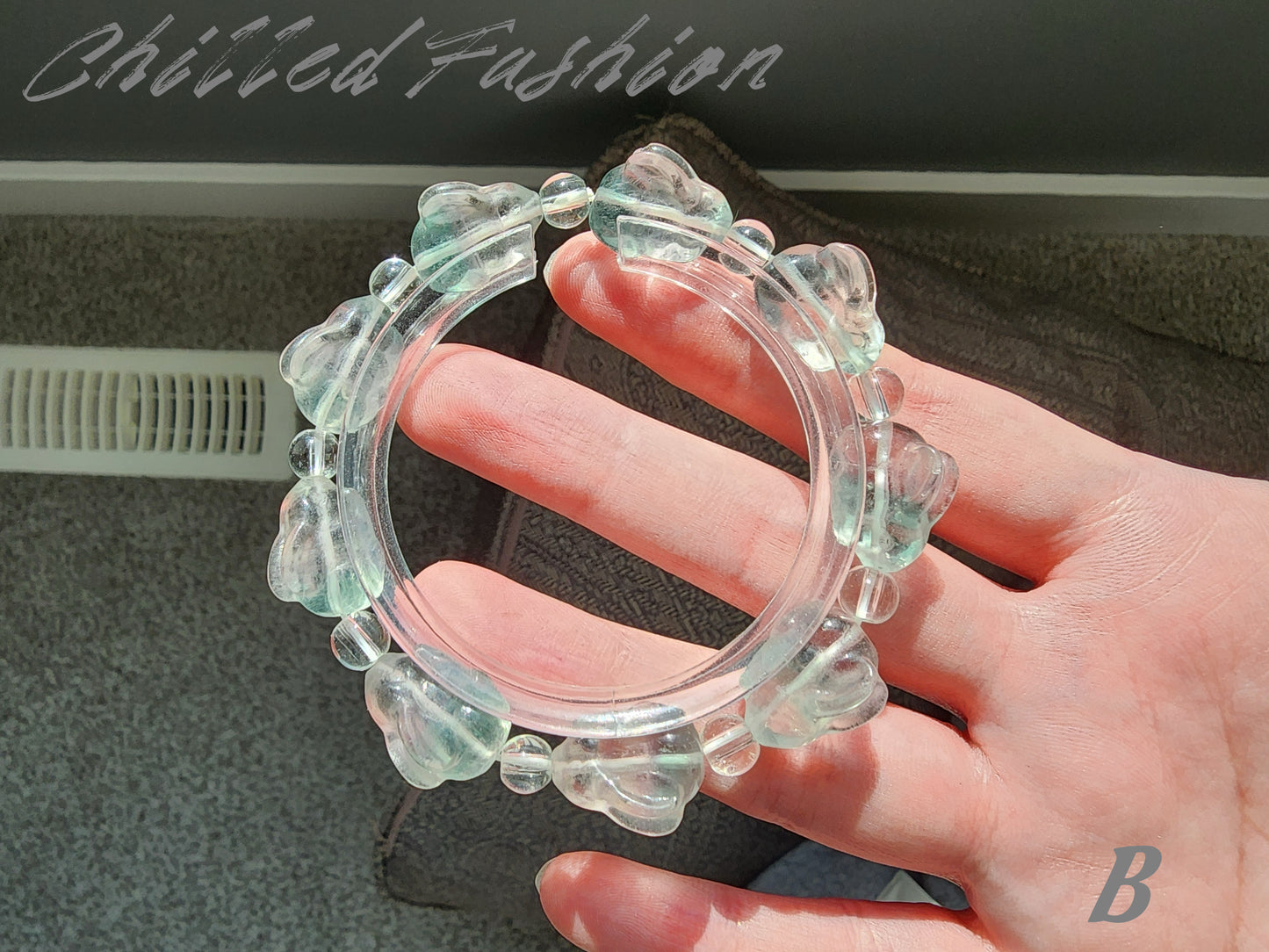 [Bracelet] Enchanted Hues: Handcrafted Fluorite Bracelets with Unique Rabbit Bead Accent