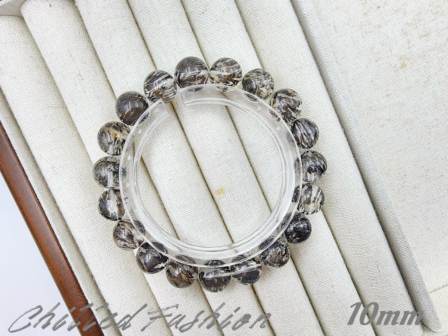 [Bracelet] Black Dendritic Quartz Bracelet