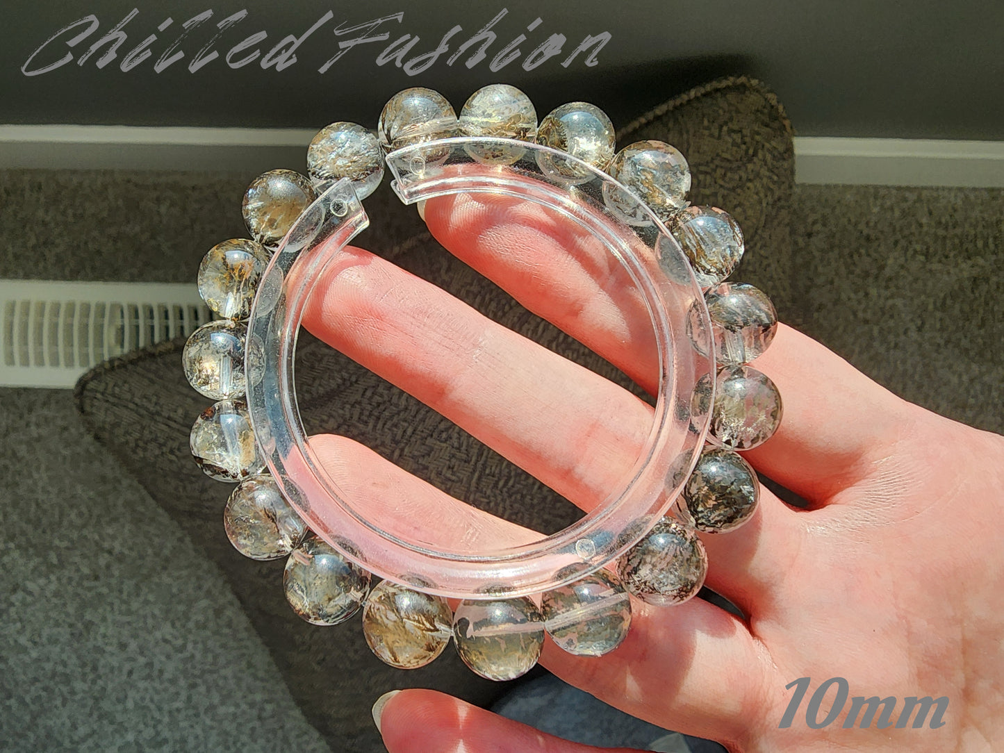 [Bracelet] Black Dendritic Quartz Bracelet