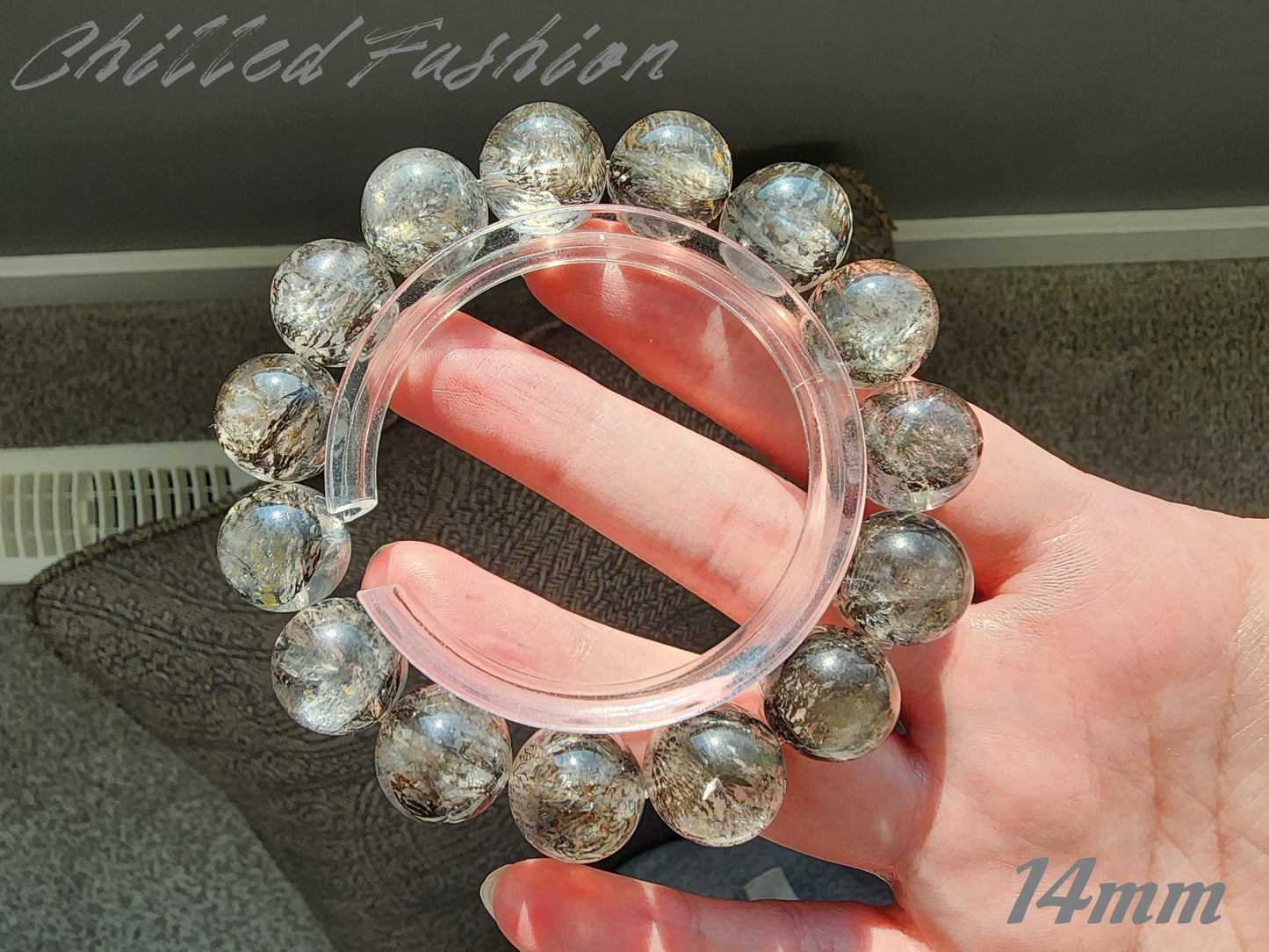 [Bracelet] Black Dendritic Quartz Bracelet