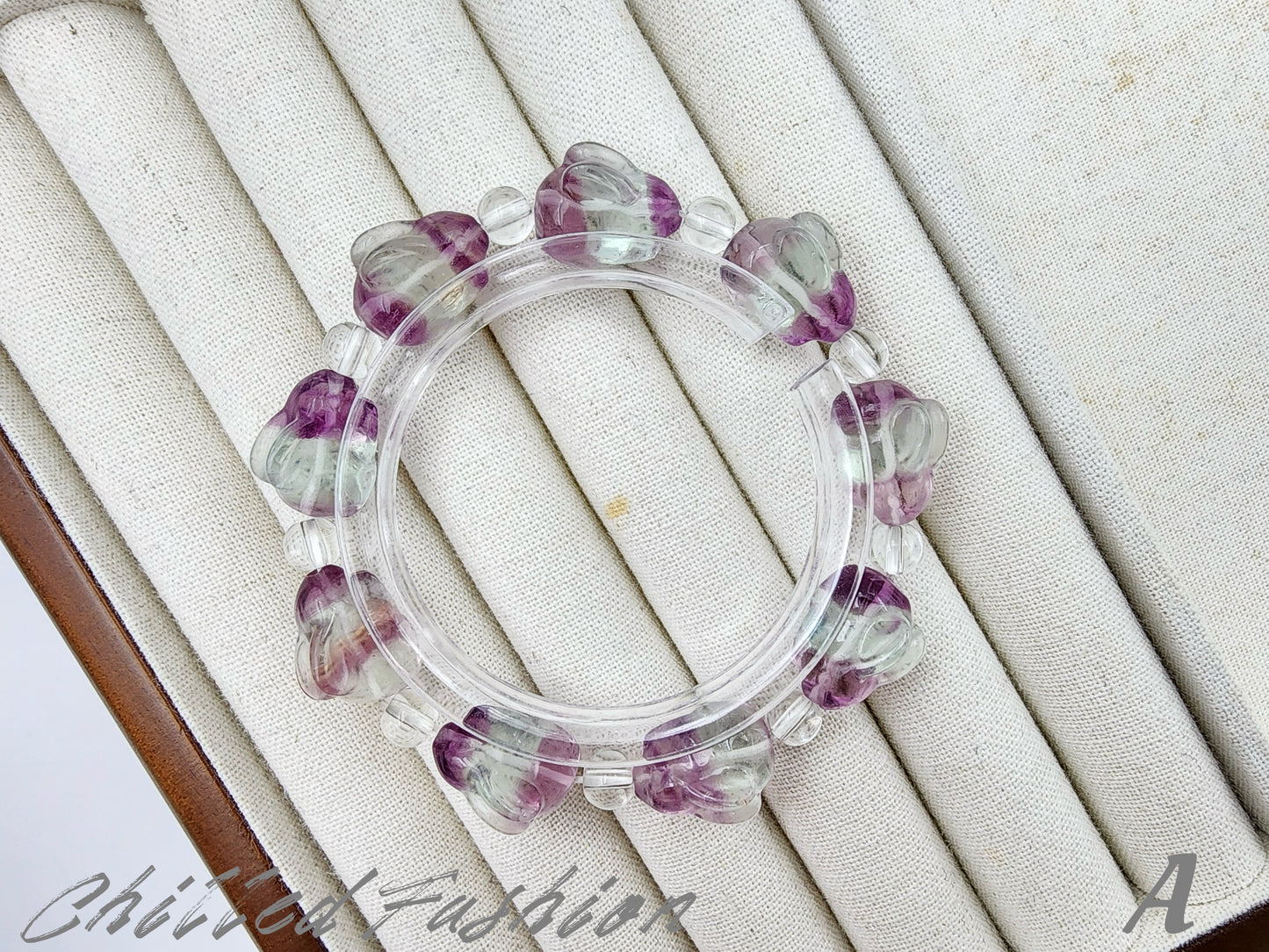 [Bracelet] Enchanted Hues: Handcrafted Fluorite Bracelets with Unique Rabbit Bead Accent