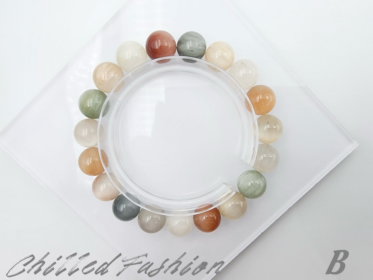 [Bracelet] 10mm Multicolored Rabbit Hair Quartz Bracelet