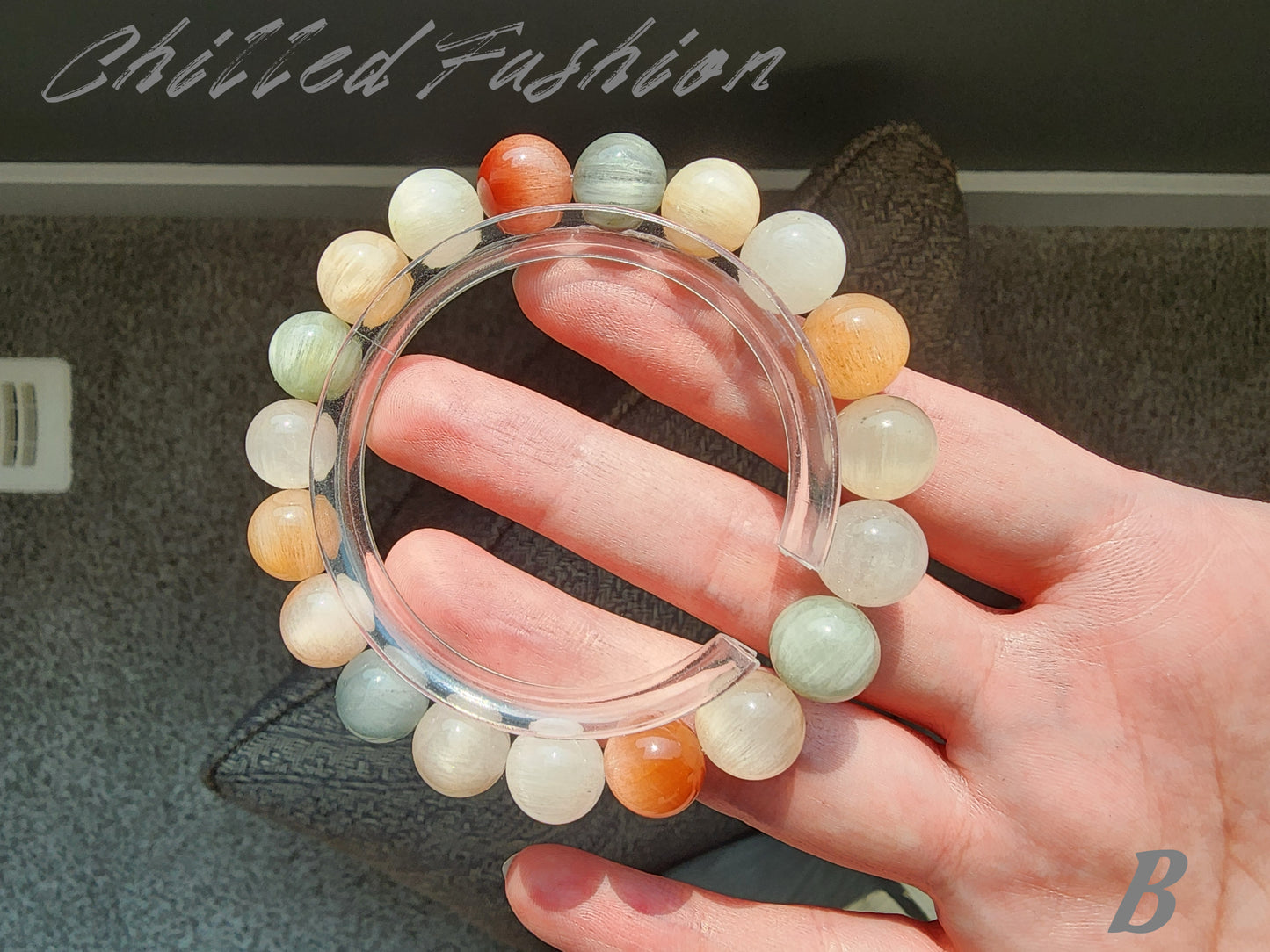[Bracelet] 10mm Multicolored Rabbit Hair Quartz Bracelet