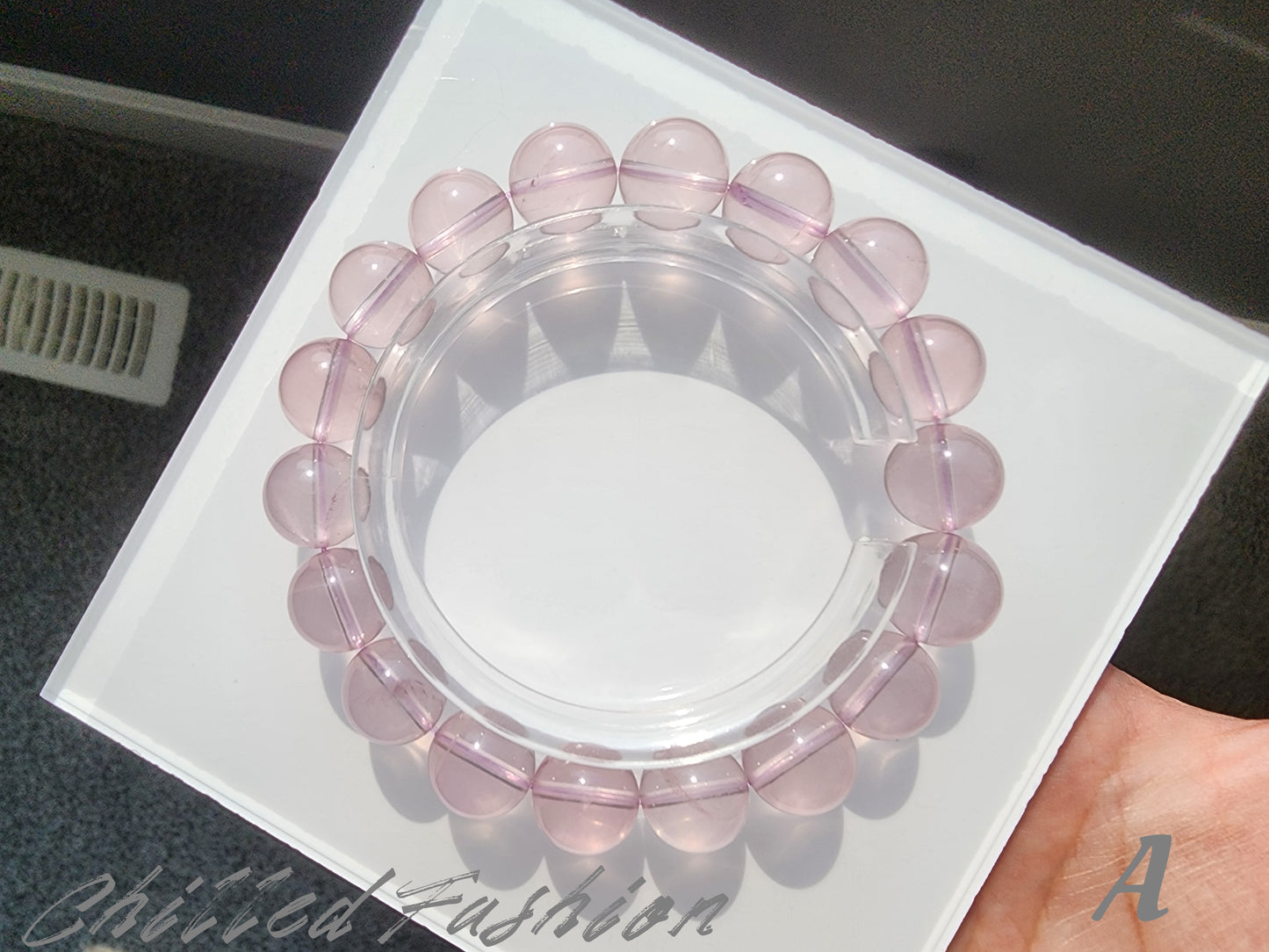 [Bracelet] 11mm Purple-Toned Mozambique Rose Quartz Bracelet