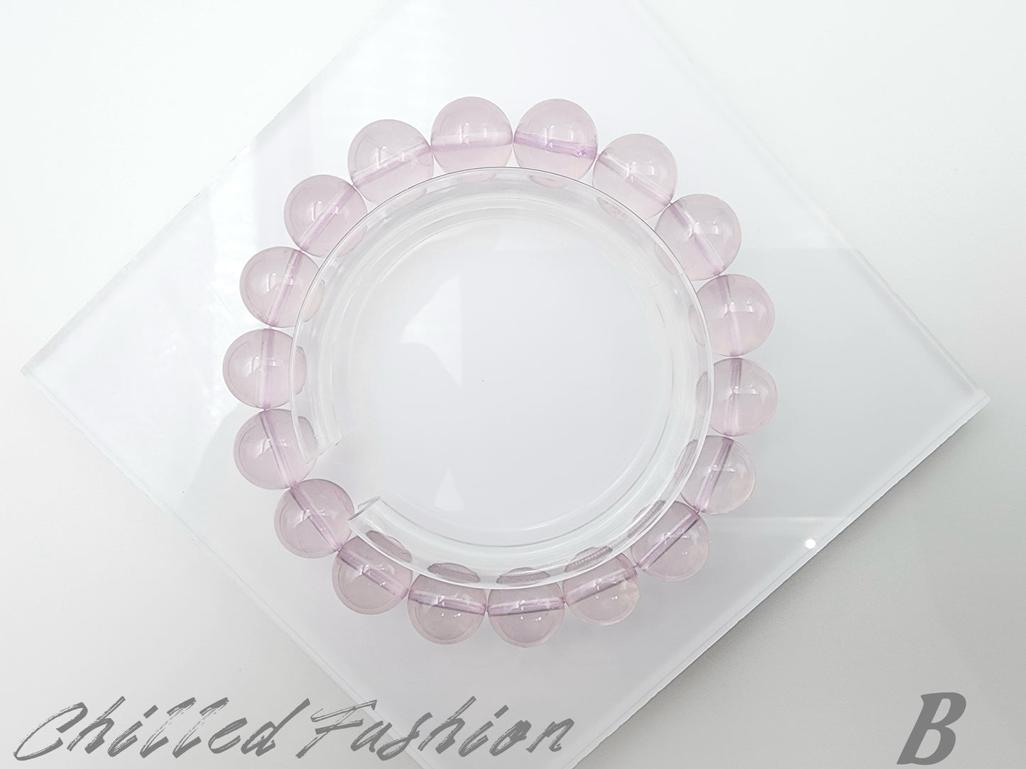 [Bracelet] 11mm Purple-Toned Mozambique Rose Quartz Bracelet