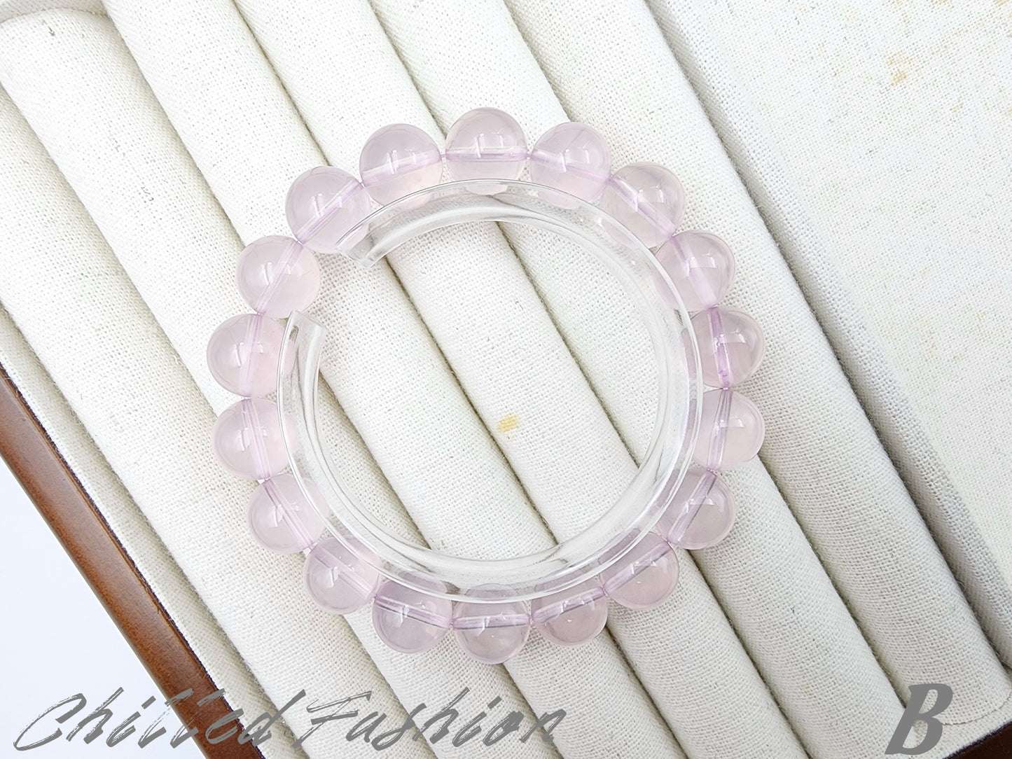 [Bracelet] 11mm Purple-Toned Mozambique Rose Quartz Bracelet