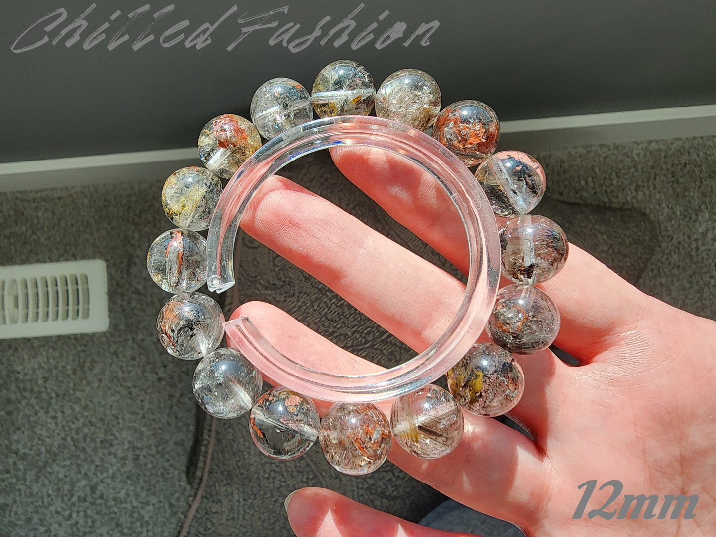 [Bracelet] Brazilian Thorn Rose Skeletal Herkimer Quartz Bracelet