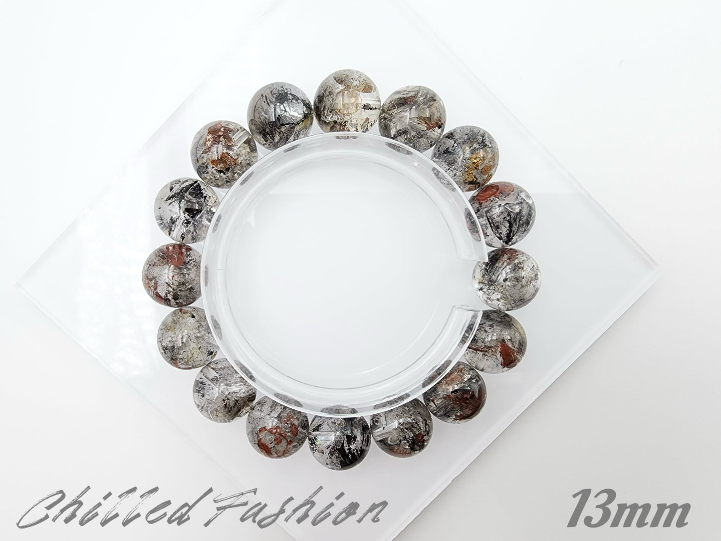 [Bracelet] Brazilian Thorn Rose Skeletal Herkimer Quartz Bracelet