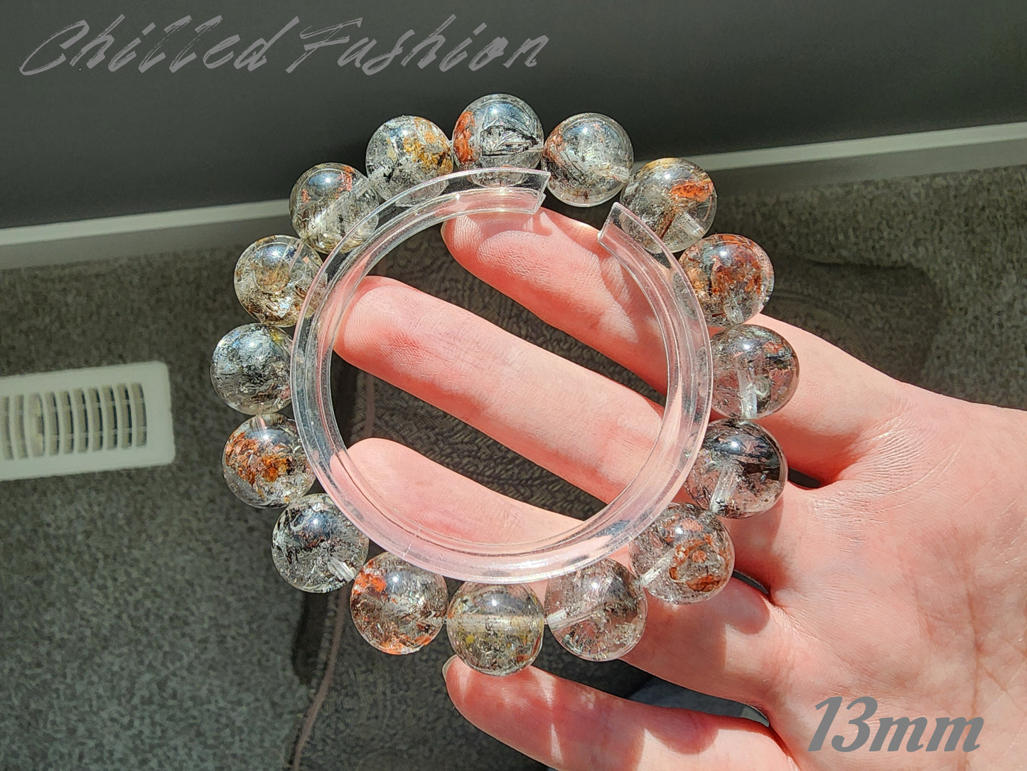 [Bracelet] Brazilian Thorn Rose Skeletal Herkimer Quartz Bracelet