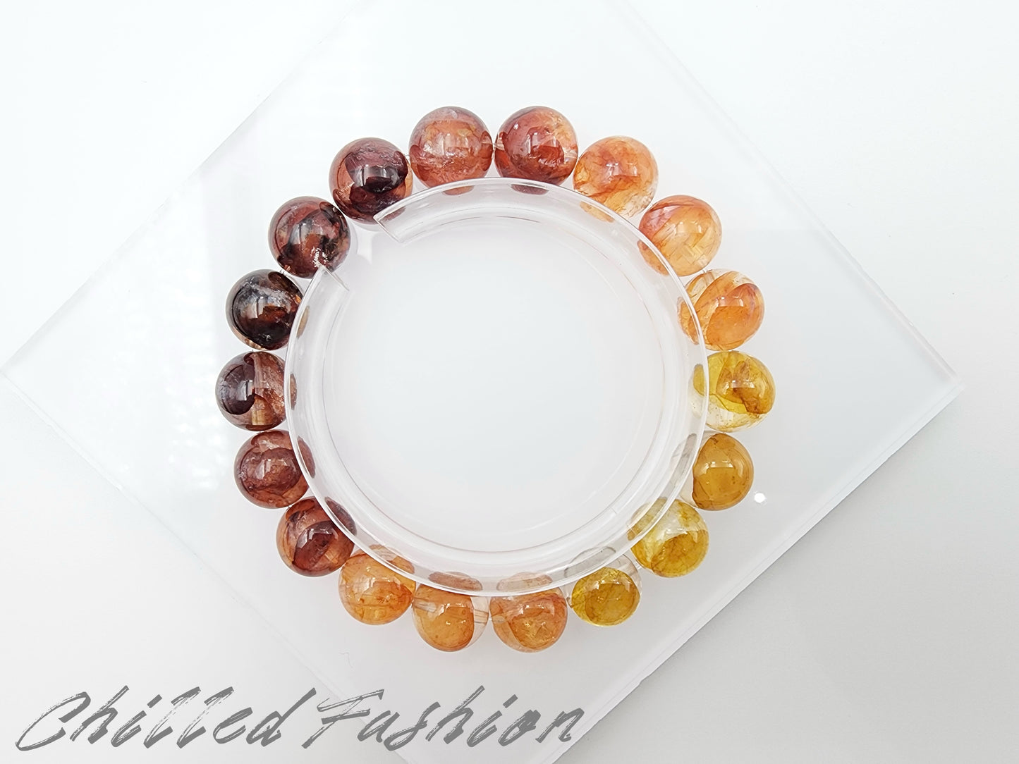 [Bracelet] 11mm Gradient Hematoid Quartz Bracelet