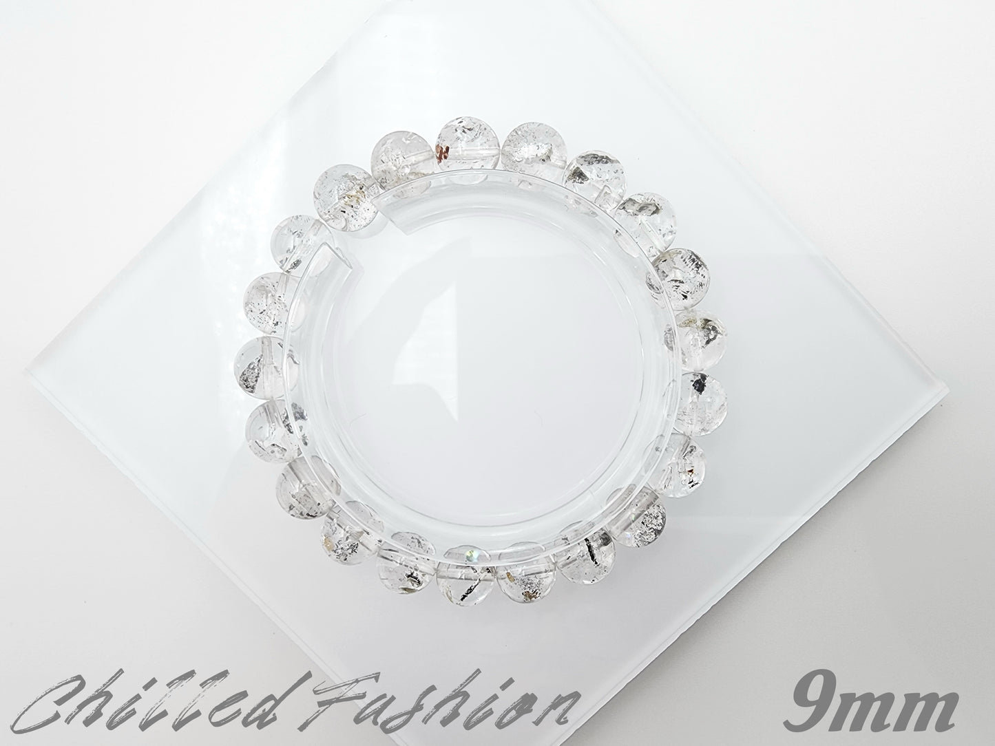 [Bracelet] Brazilian Herkimer Quartz Bracelet with Black Hematite
