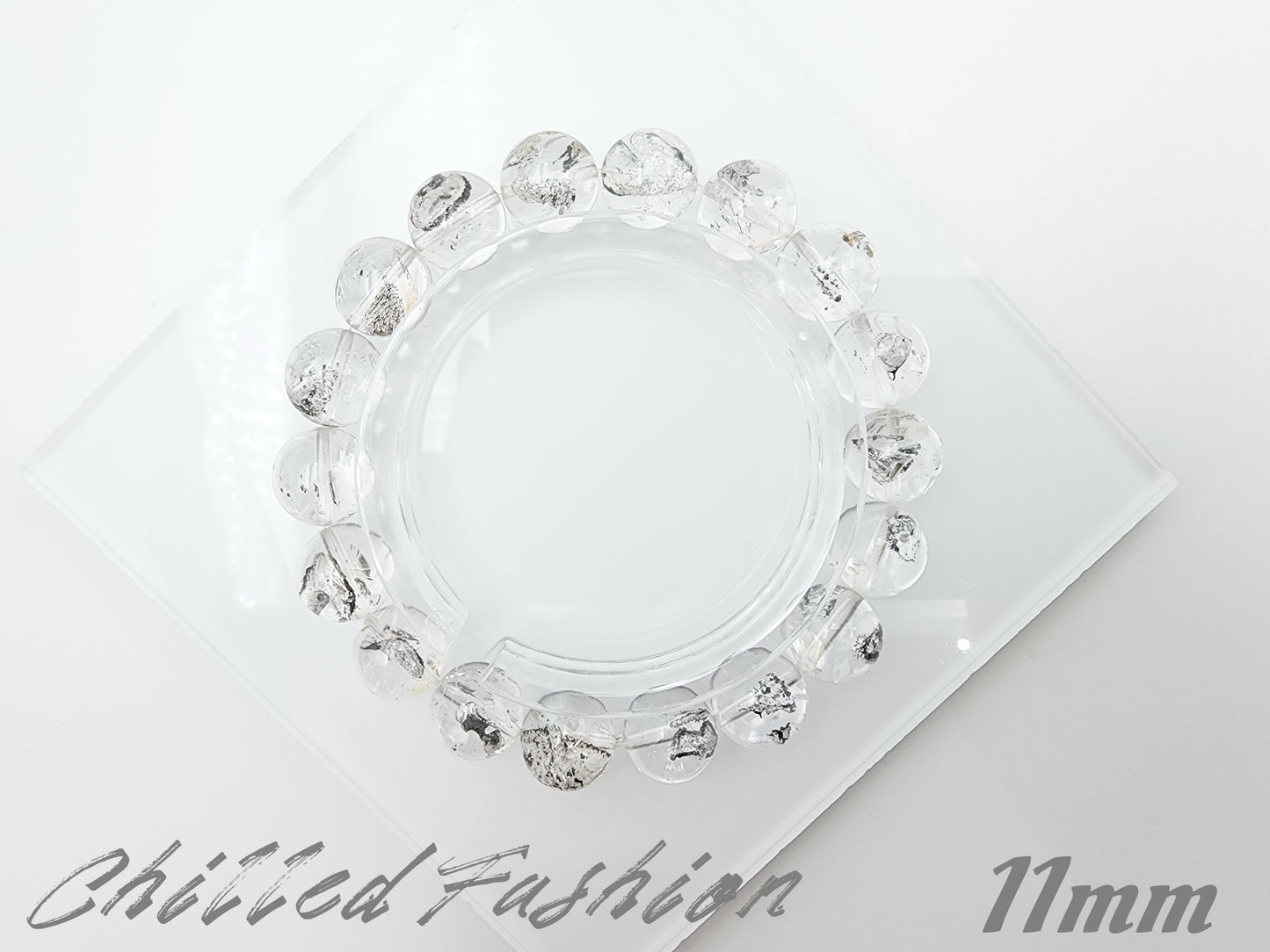 [Bracelet] Brazilian Herkimer Quartz Bracelet with Black Hematite