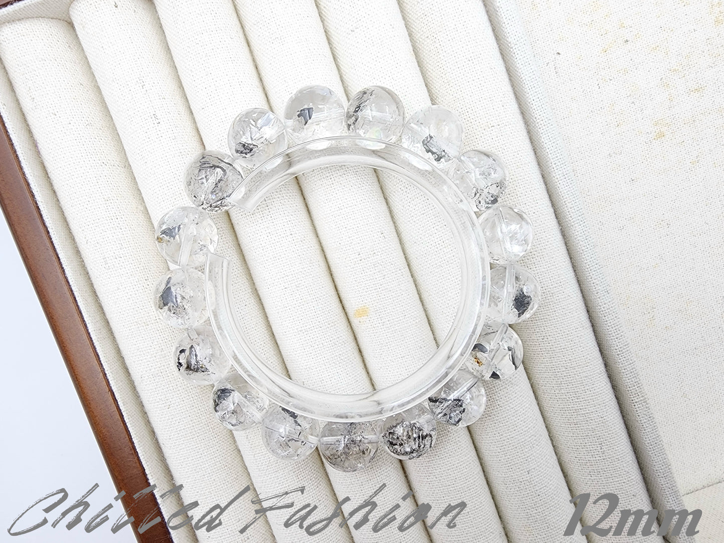 [Bracelet] Brazilian Herkimer Quartz Bracelet with Black Hematite
