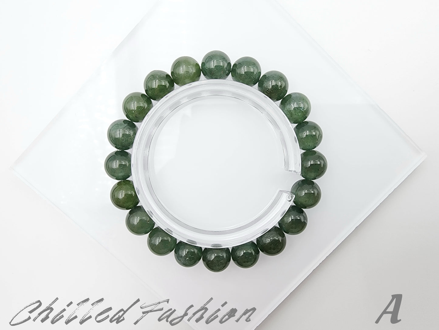 [Bracelet] 9mm Green Apatite Stretch Bracelet
