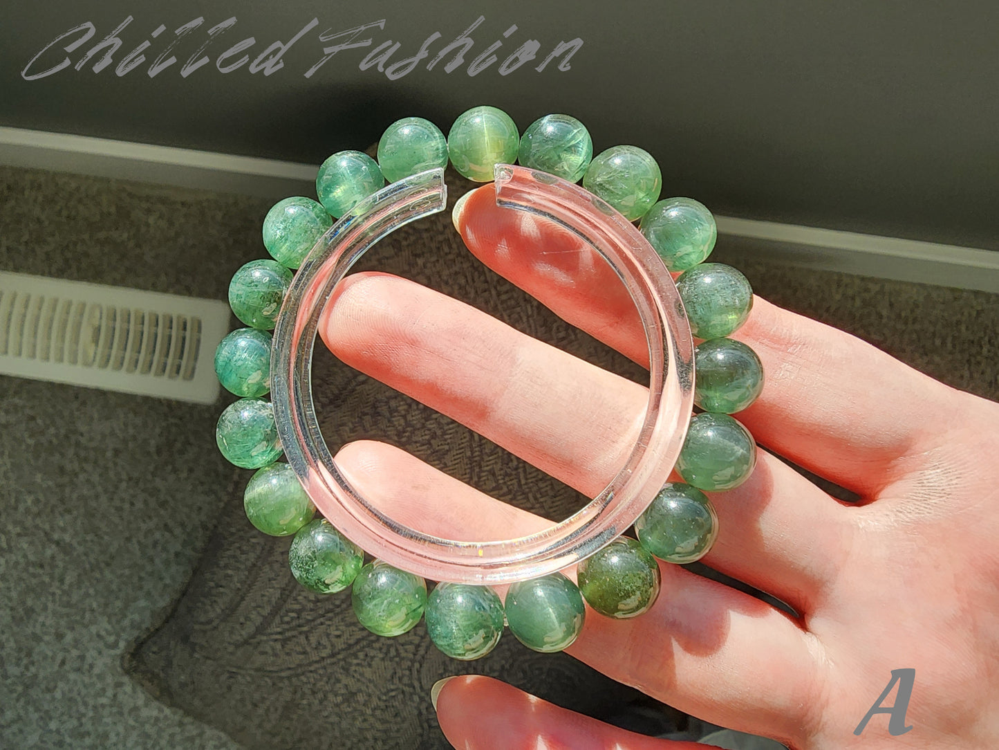 [Bracelet] 9mm Green Apatite Stretch Bracelet