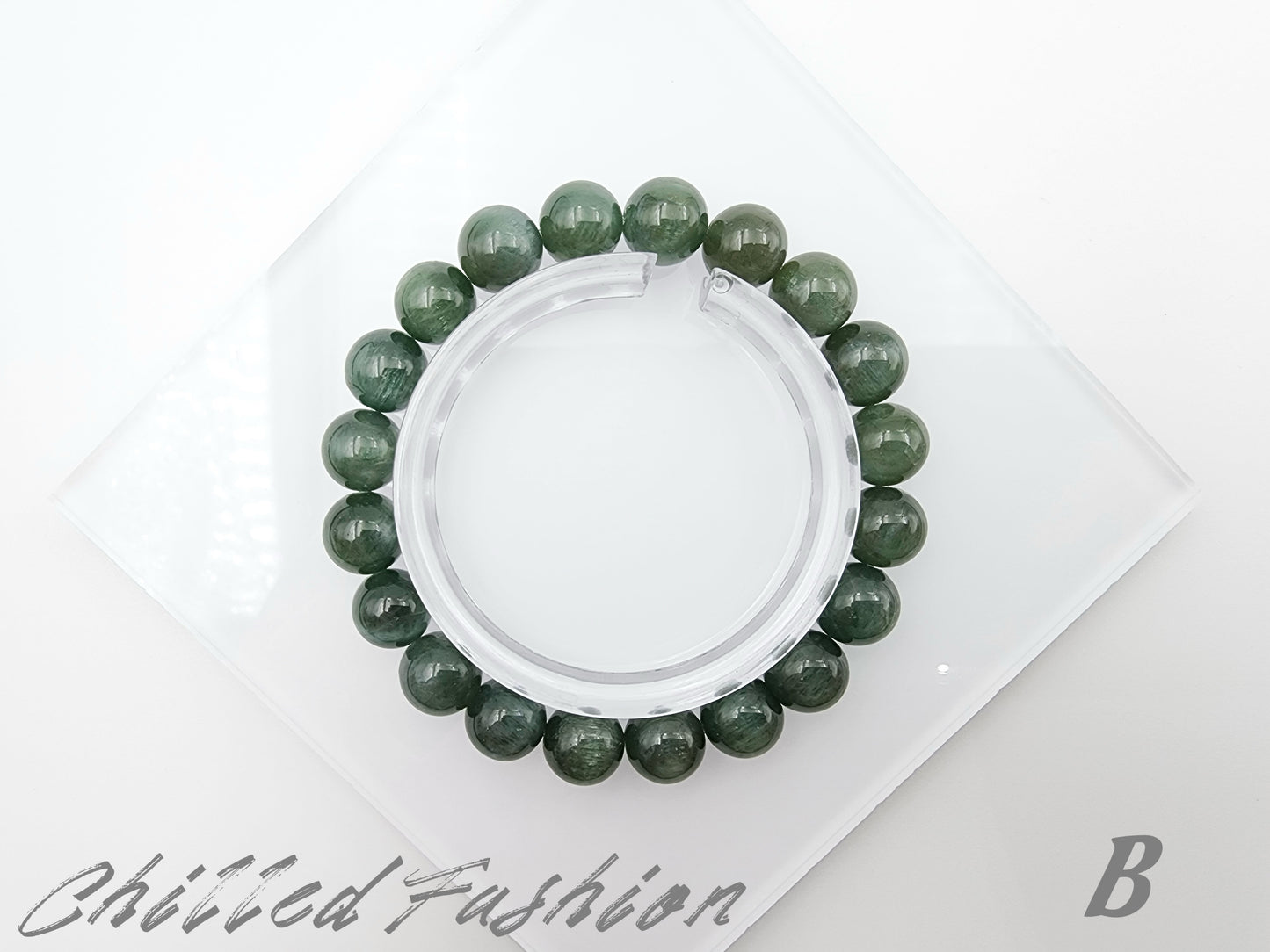 [Bracelet] 9mm Green Apatite Stretch Bracelet