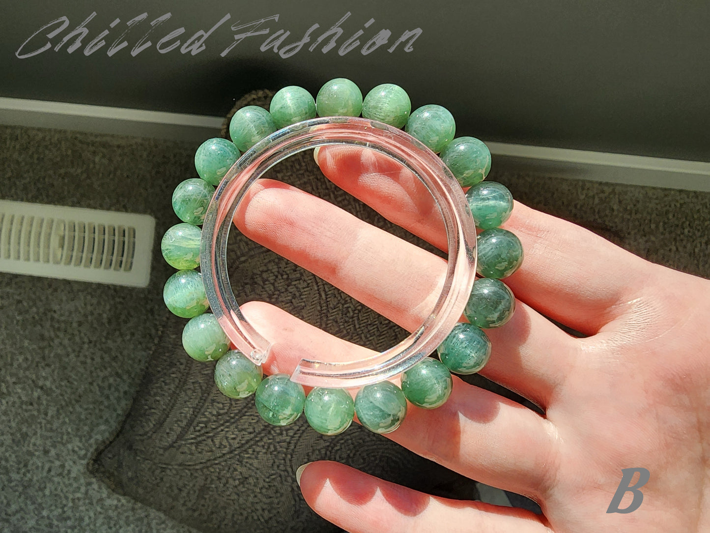 [Bracelet] 9mm Green Apatite Stretch Bracelet