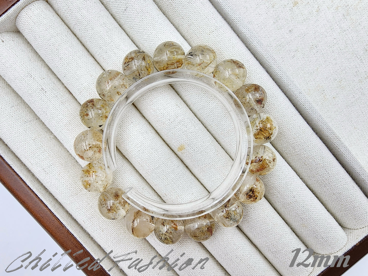 [Bracelet] Madagascar Herkimer-Style Quartz Bracelet with Petroleum Inclusions