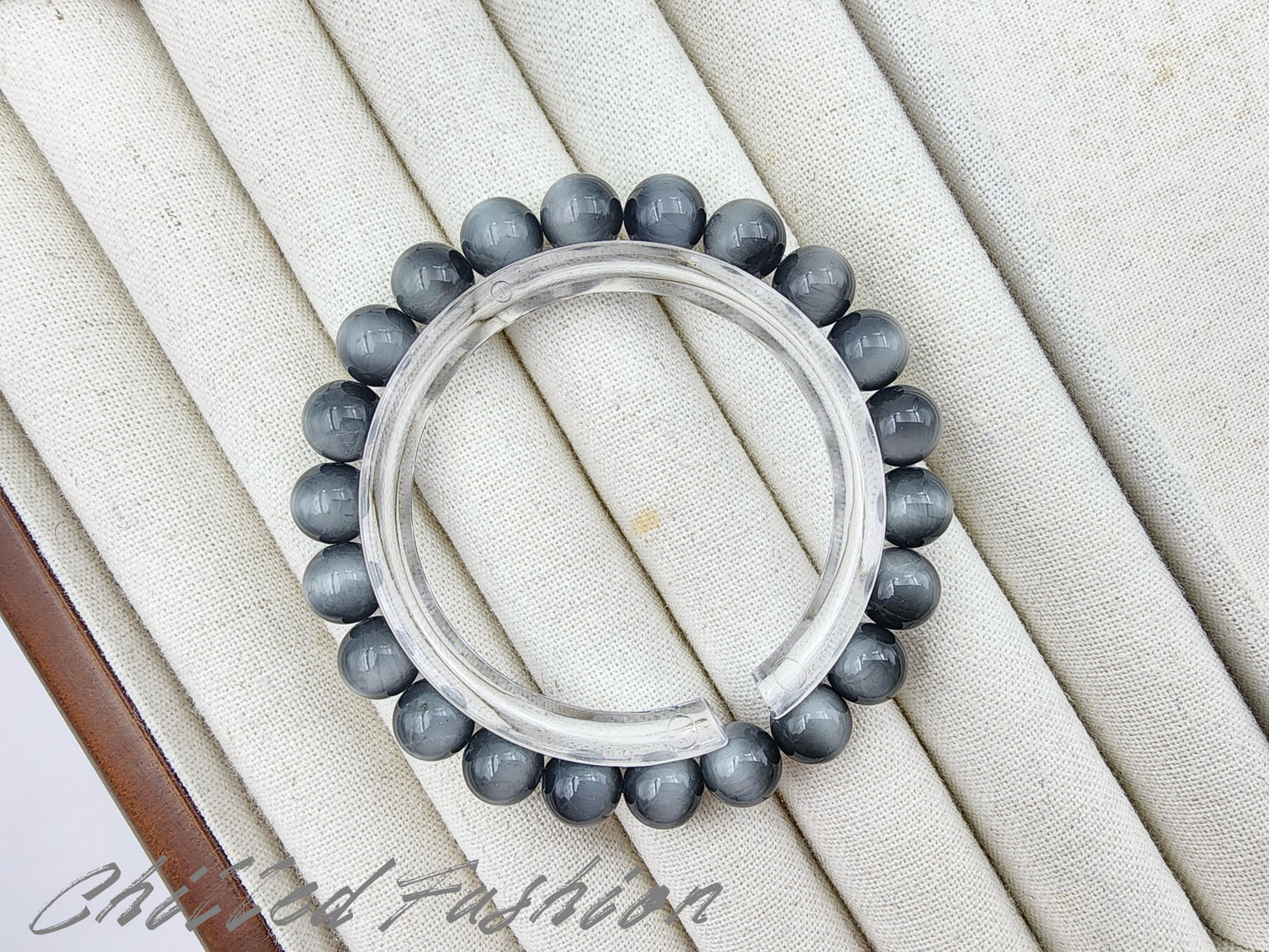 [Bracelet] 8mm Grey Hawk’s Eye Bracelet
