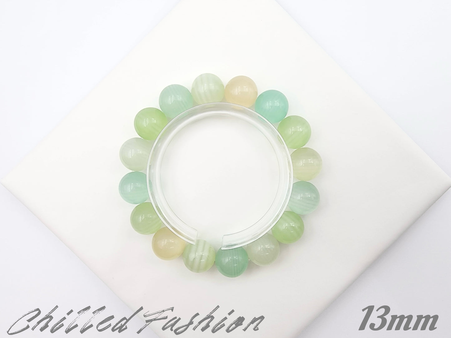 [Bracelet] Multicolor Green Calcite Bracelet