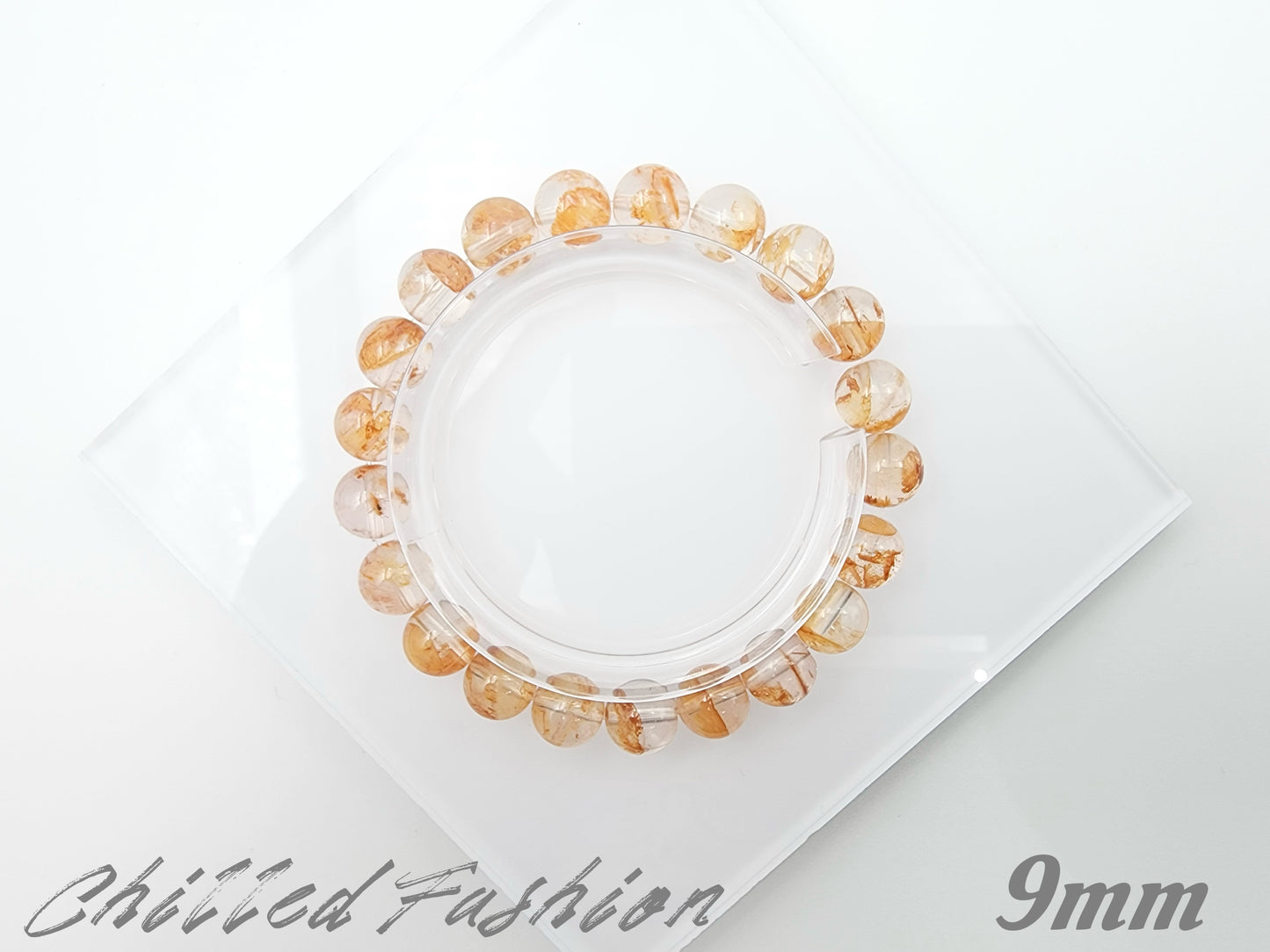 [Bracelet] Natural Orange Phantom Quartz Bracelet