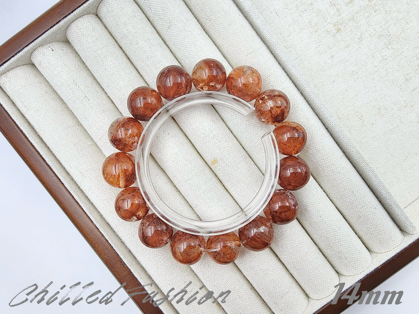 [Bracelet] Natural Red Phantom Fire Quartz Bracelet