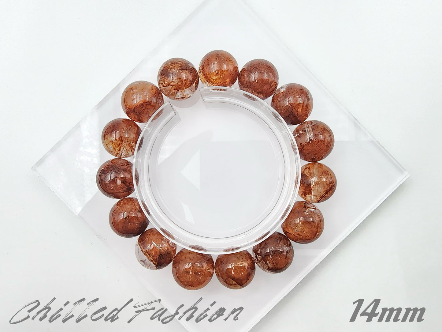 [Bracelet] Natural Red Phantom Fire Quartz Bracelet