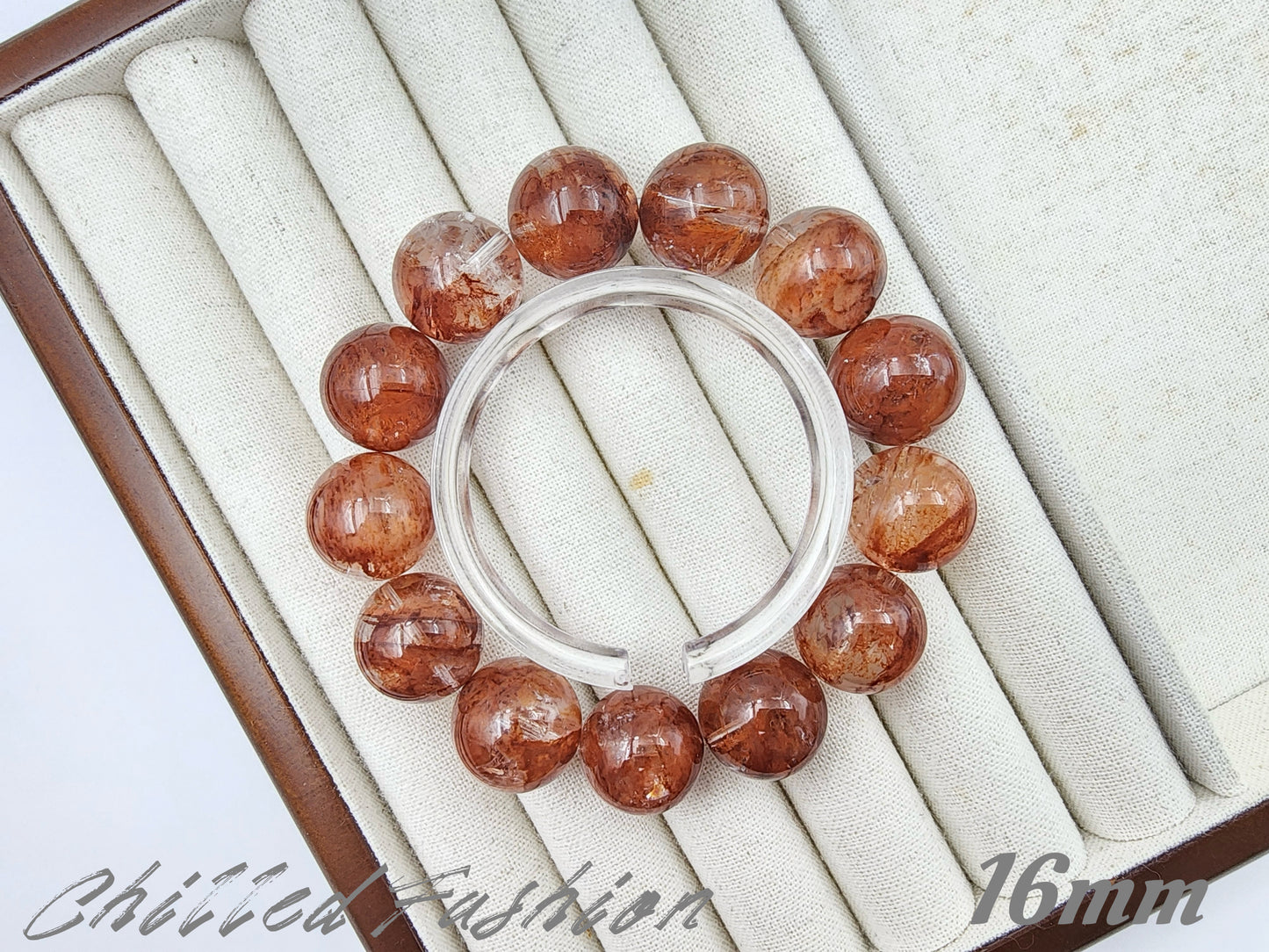 [Bracelet] Natural Red Phantom Fire Quartz Bracelet