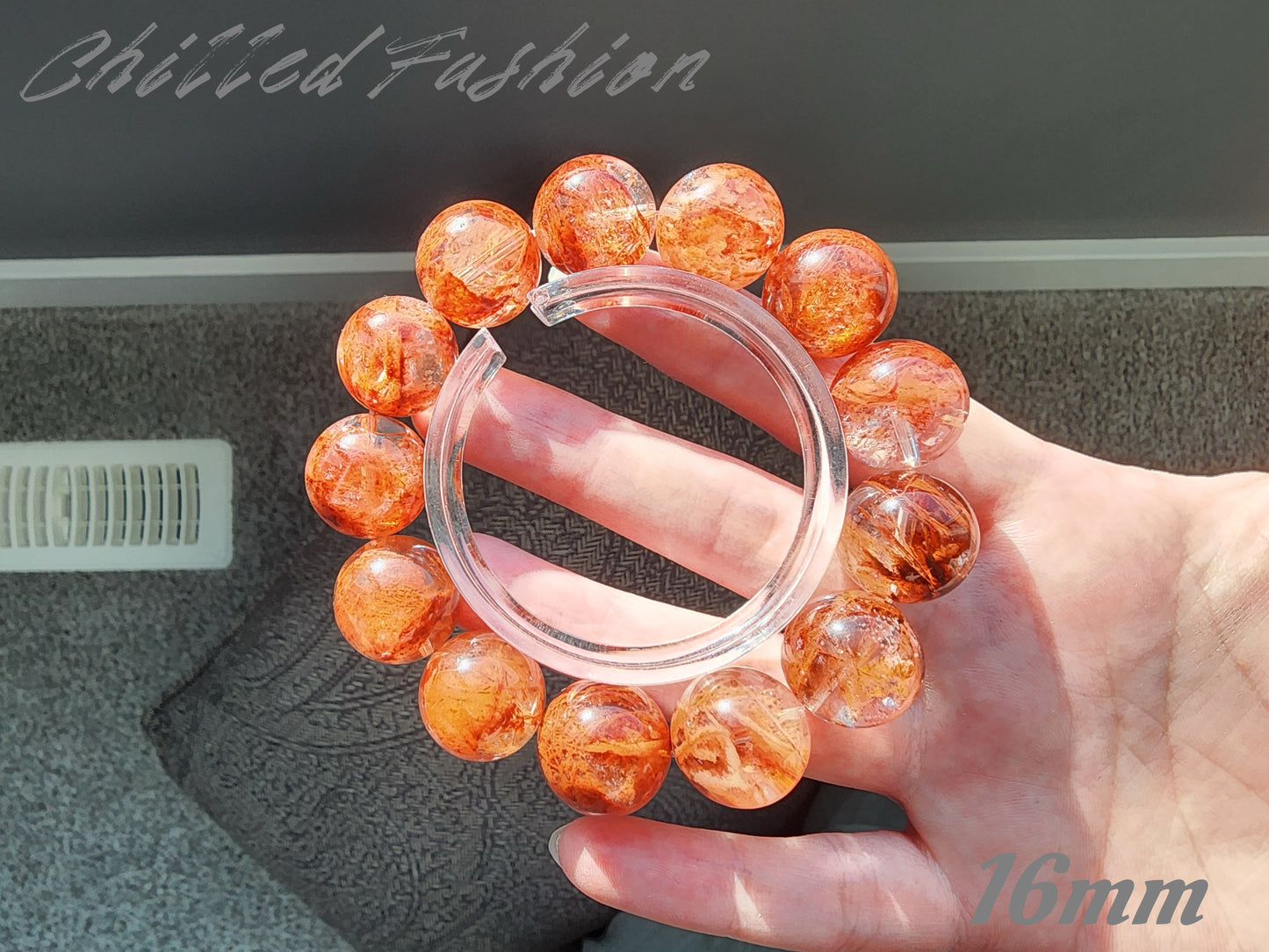 [Bracelet] Natural Red Phantom Fire Quartz Bracelet