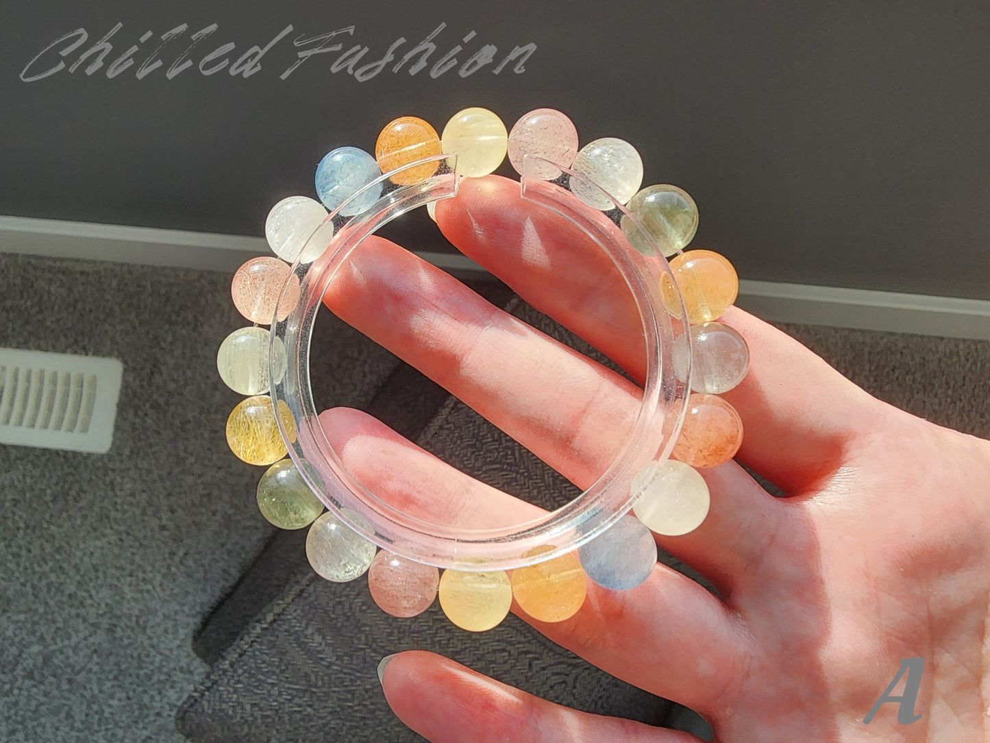 [Bracelet] 9mm Multi Color Rabbit Hair Quartz Bracelet