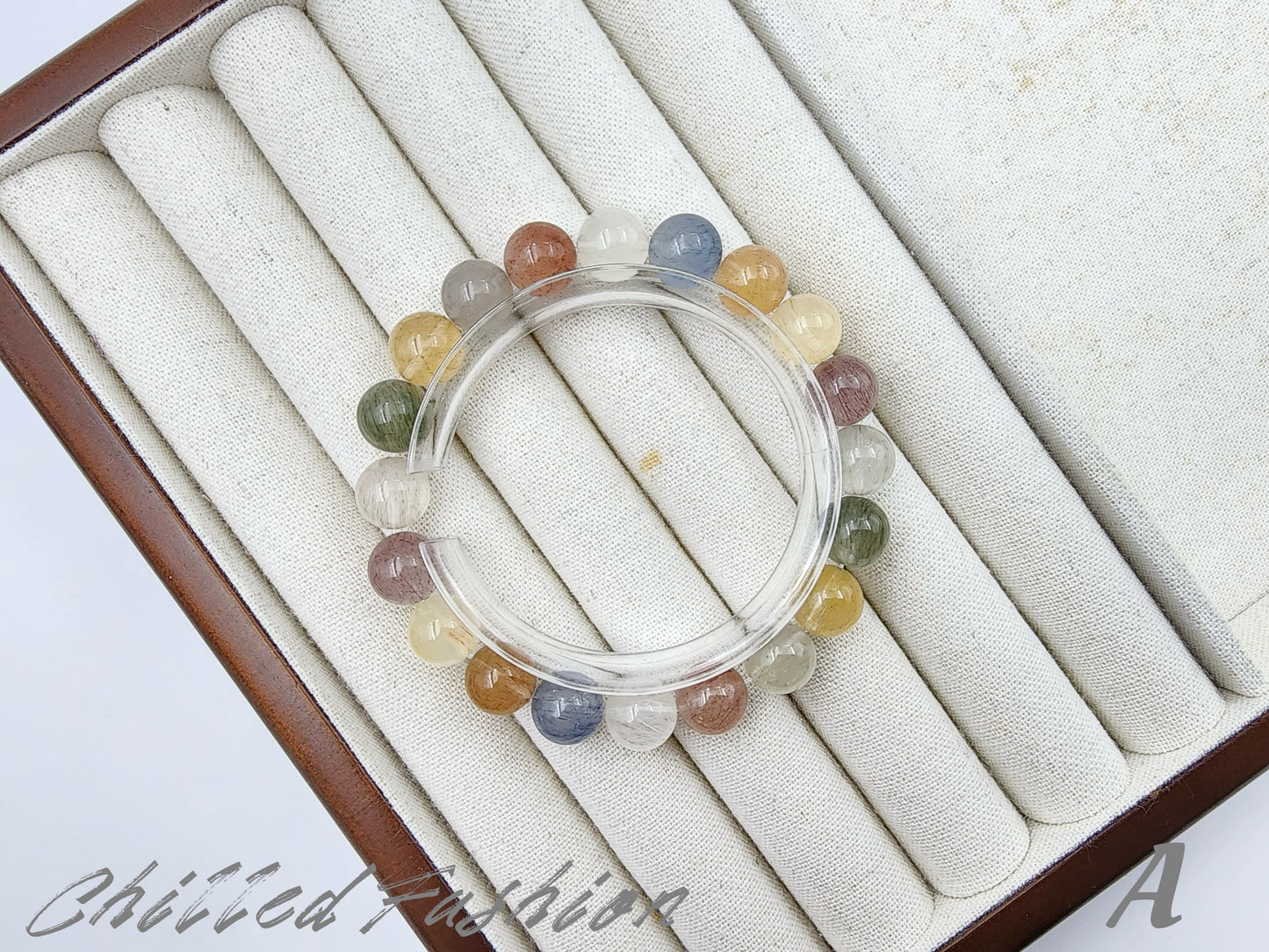 [Bracelet] 9mm Multi Color Rabbit Hair Quartz Bracelet