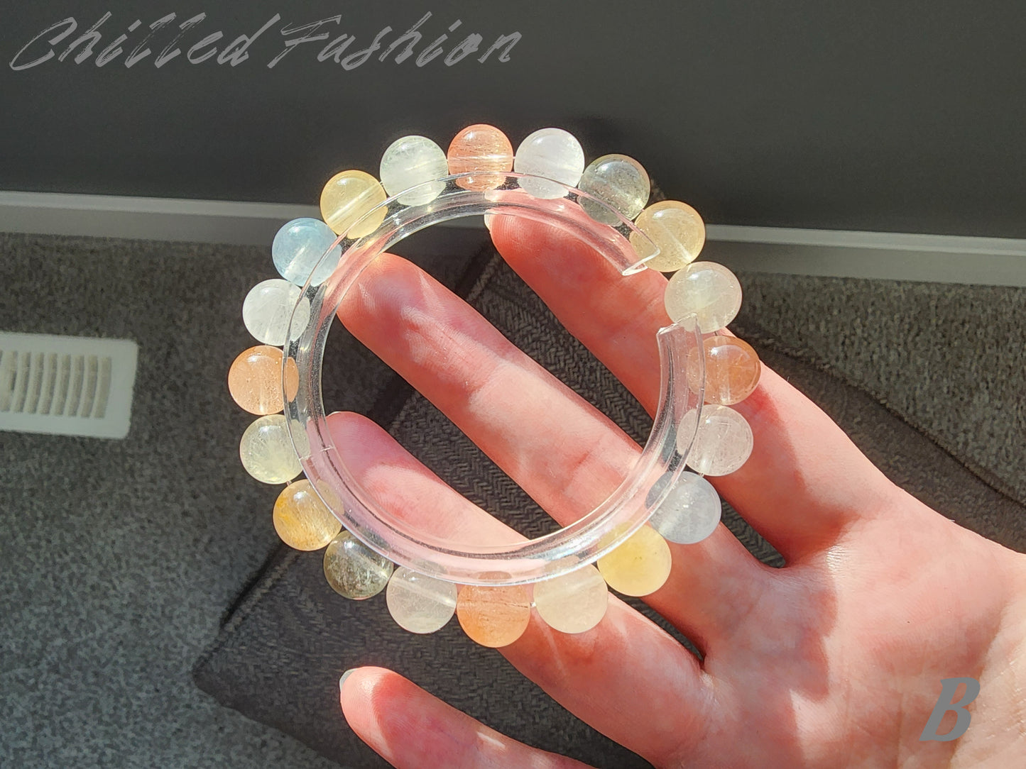[Bracelet] 9mm Multi Color Rabbit Hair Quartz Bracelet