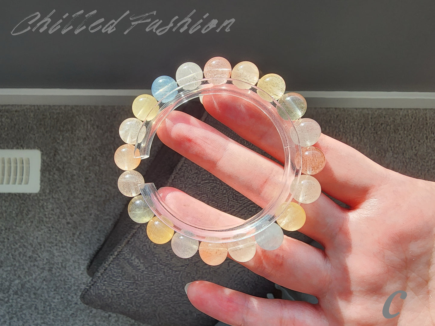 [Bracelet] 9mm Multi Color Rabbit Hair Quartz Bracelet