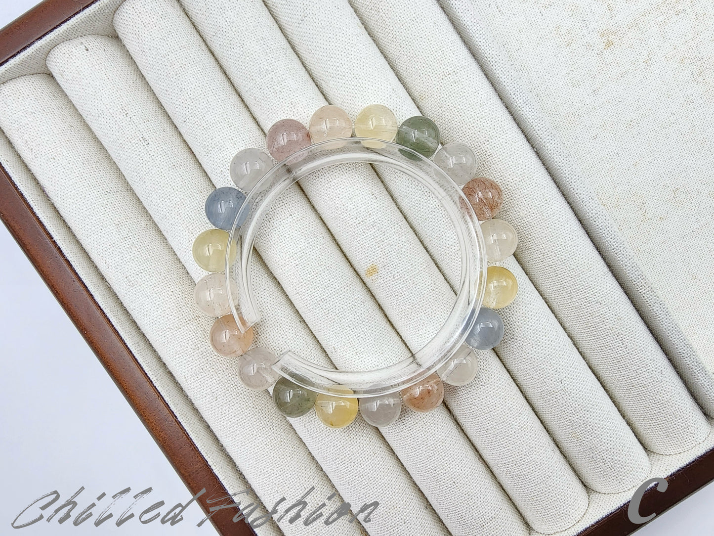 [Bracelet] 9mm Multi Color Rabbit Hair Quartz Bracelet