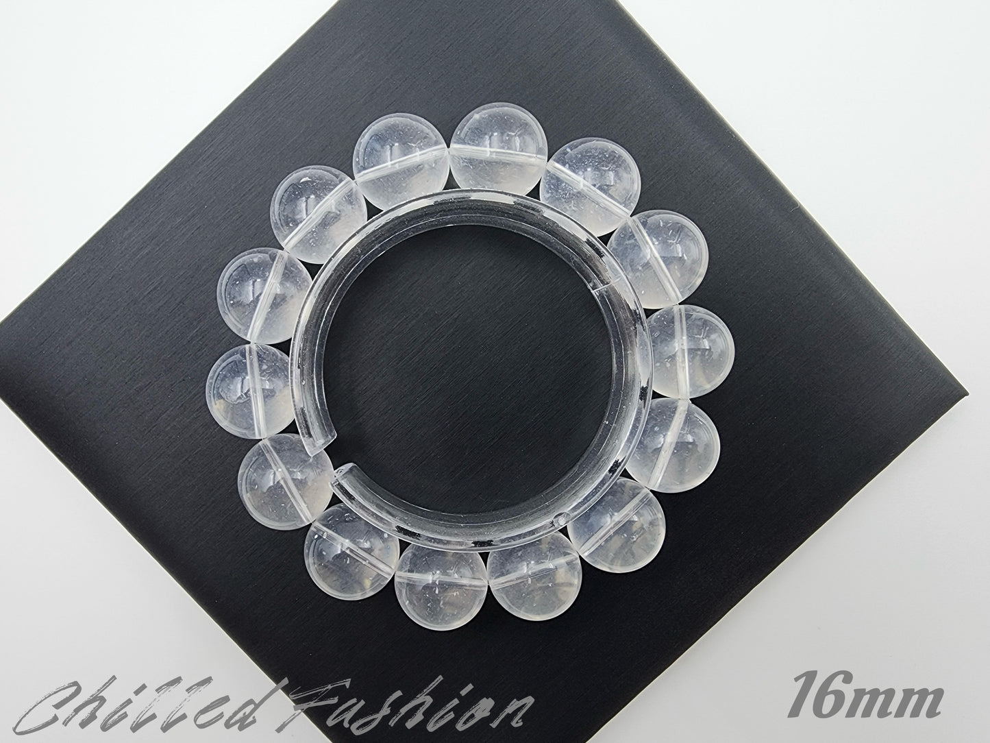 [Bracelet] Clear Quartz with White Inclusions Bracelet