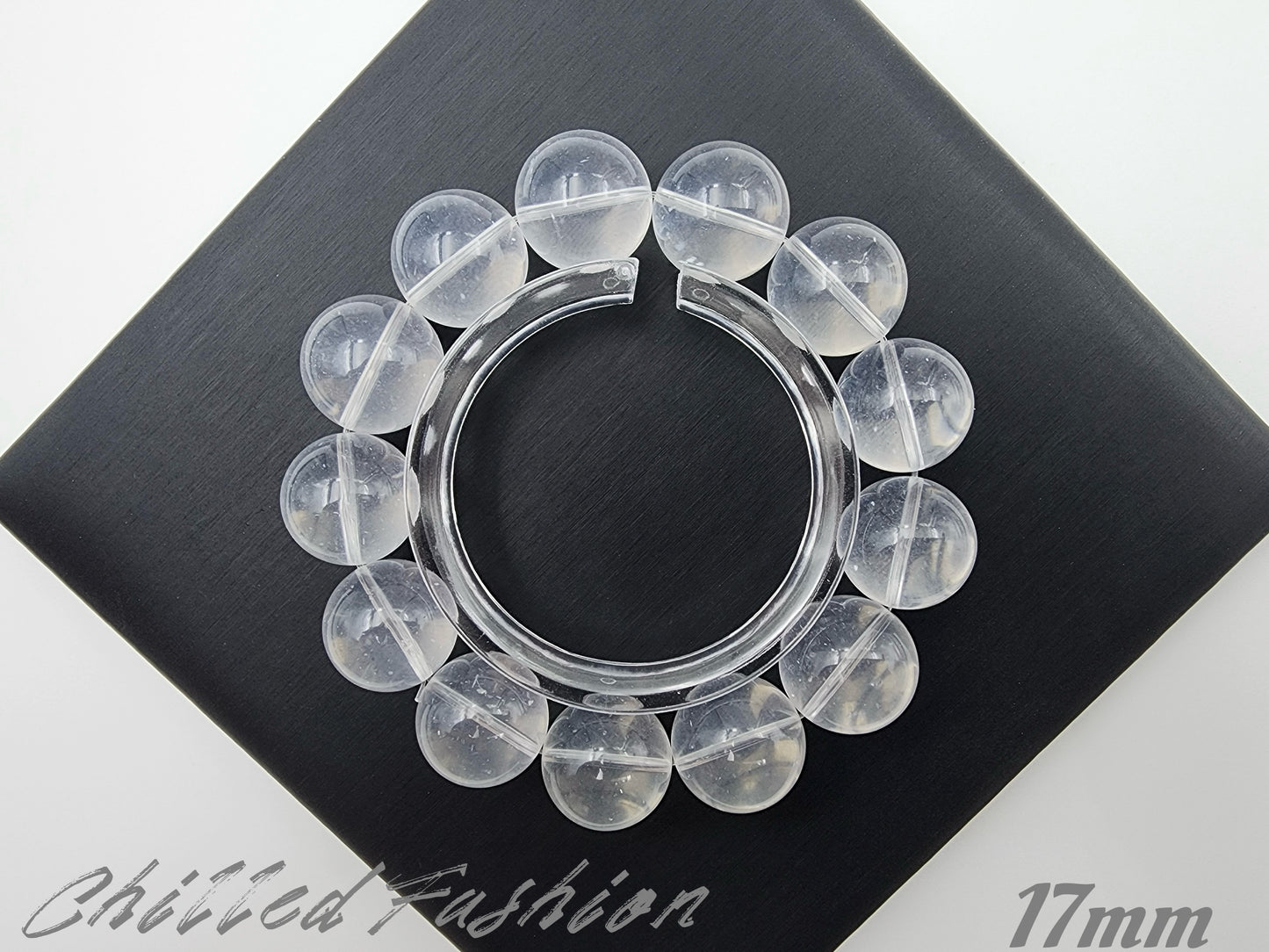 [Bracelet] Clear Quartz with White Inclusions Bracelet