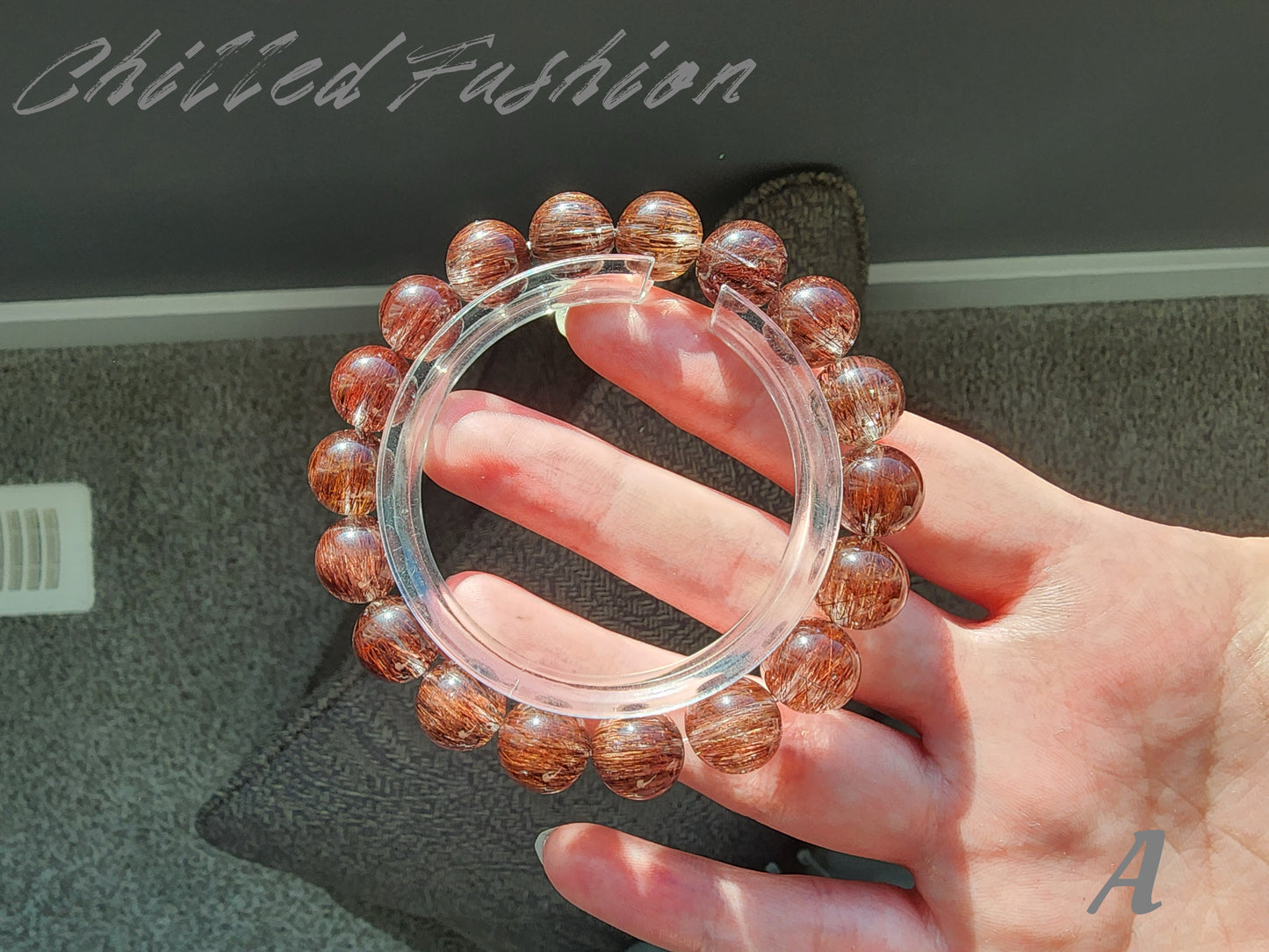 [Bracelet] 11mm Dusty Rose Rutilated Quartz Bracelet