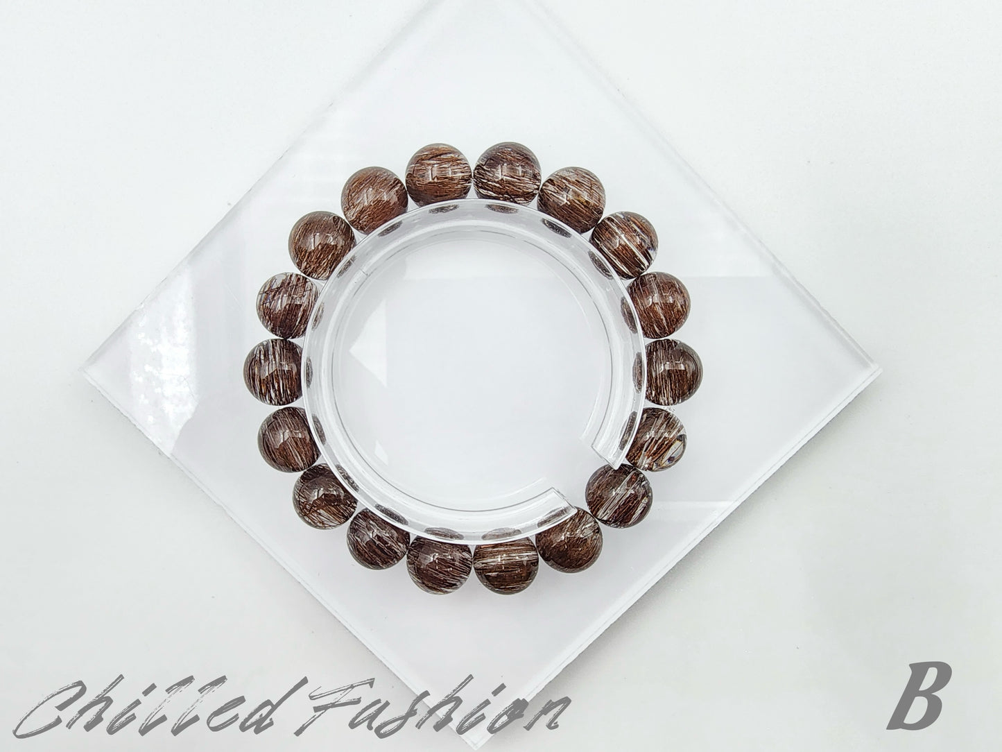 [Bracelet] 11mm Dusty Rose Rutilated Quartz Bracelet