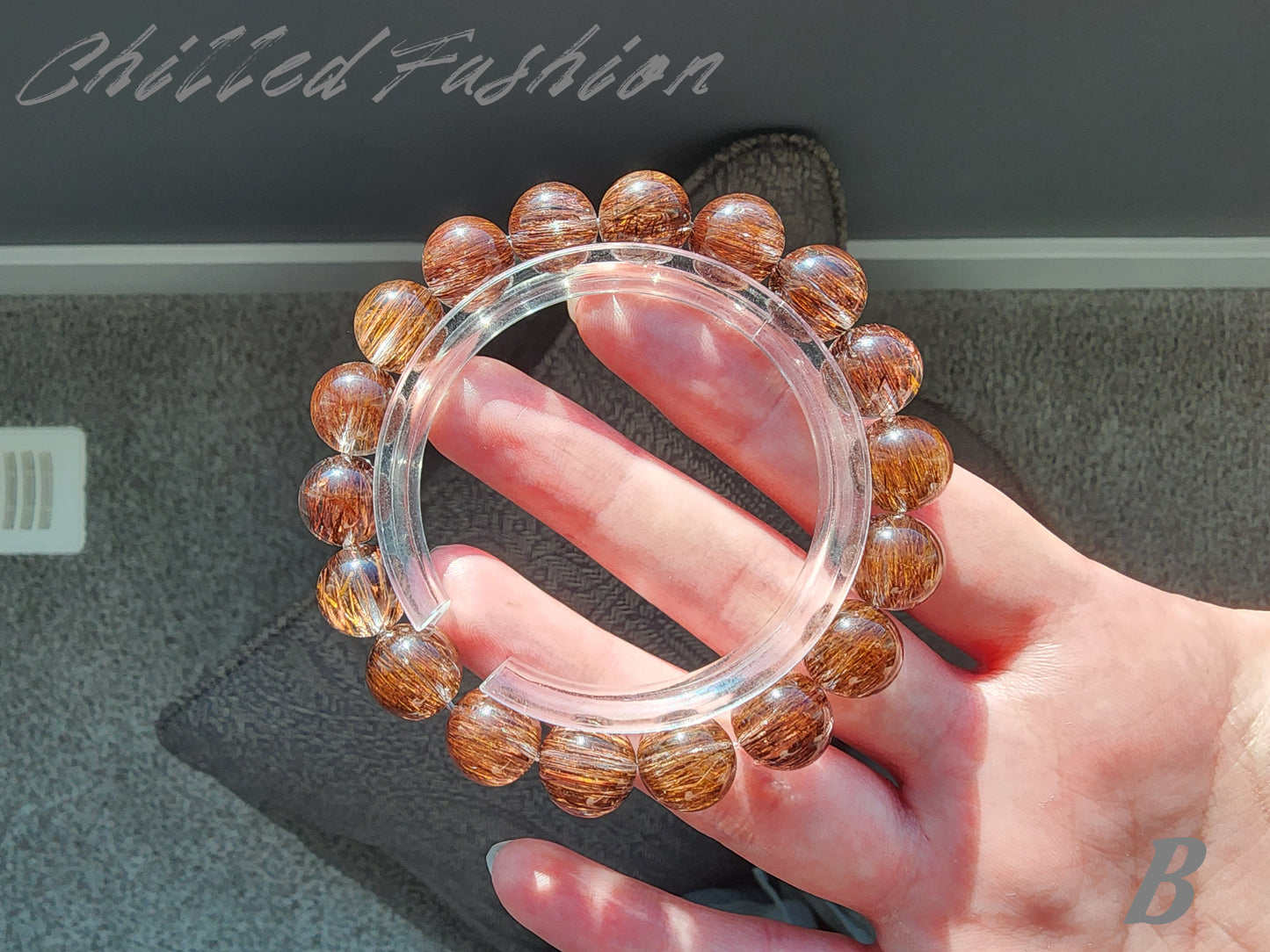 [Bracelet] 11mm Dusty Rose Rutilated Quartz Bracelet
