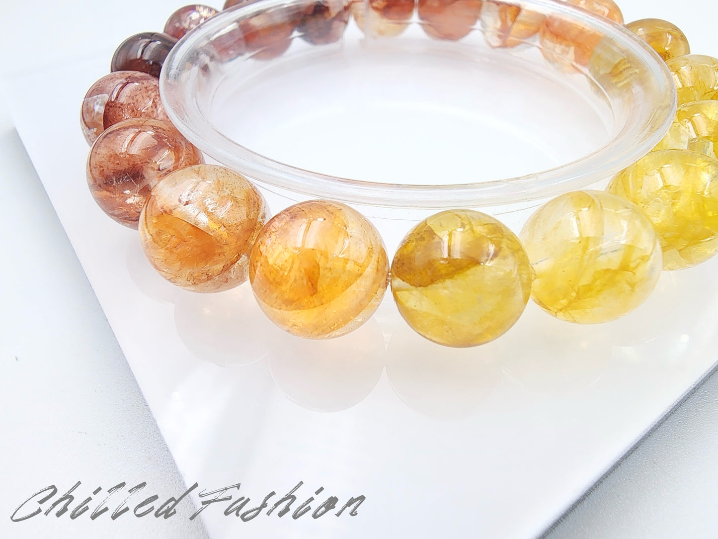 [Bracelet] 11mm Gradient Hematoid Quartz Bracelet
