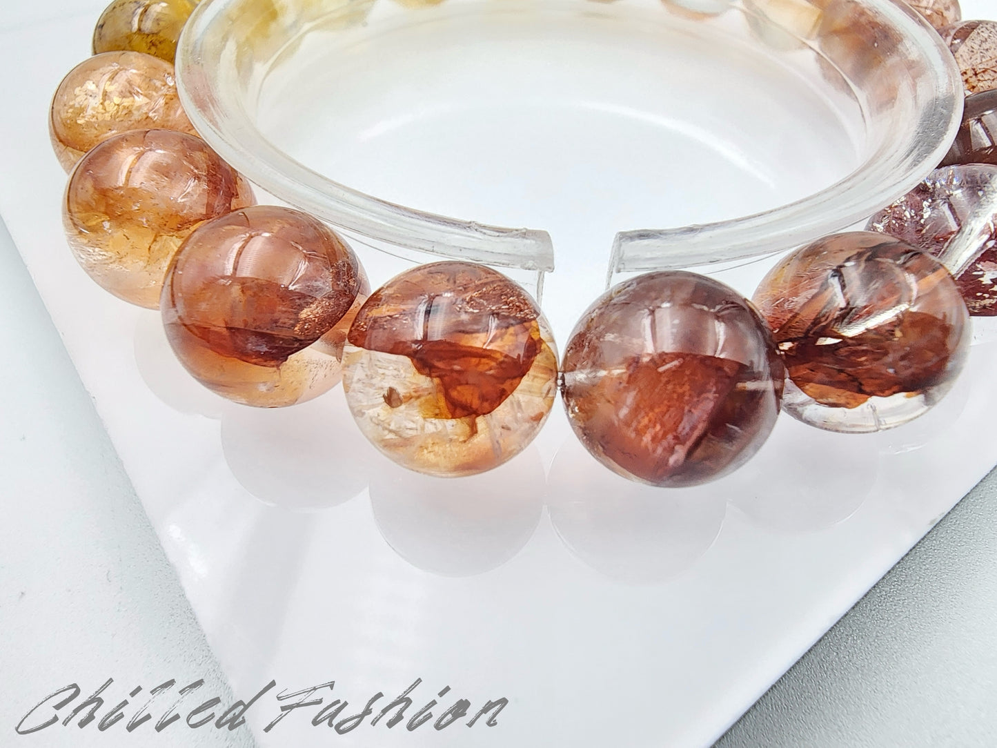 [Bracelet] 11mm Gradient Hematoid Quartz Bracelet