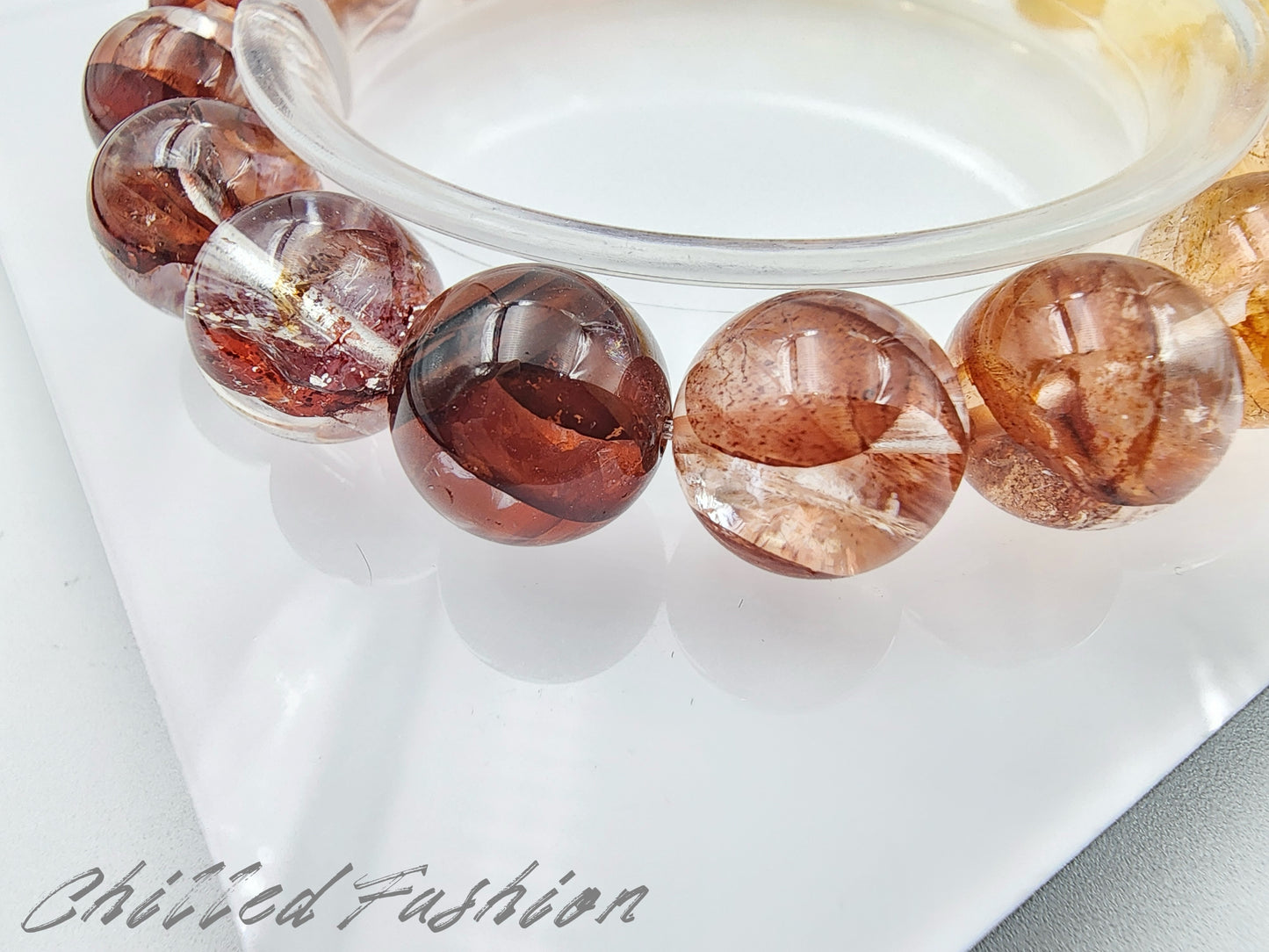 [Bracelet] 11mm Gradient Hematoid Quartz Bracelet