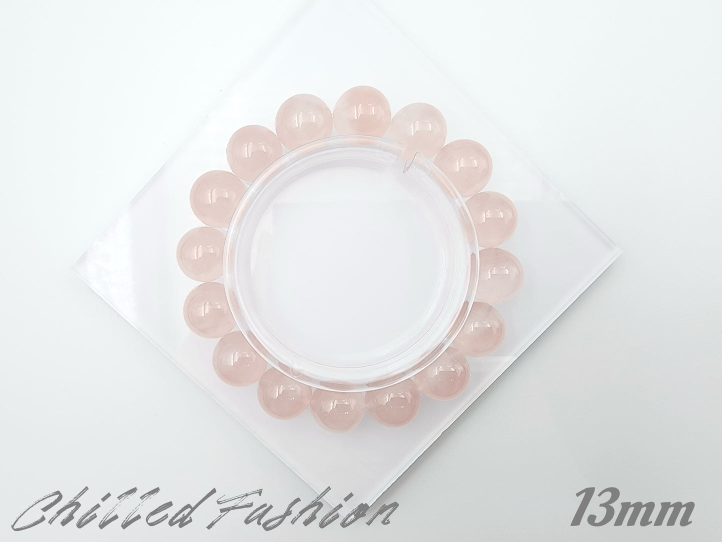 [Bracelet] Natural Grapefruit Pink Rose Quartz Bracelet