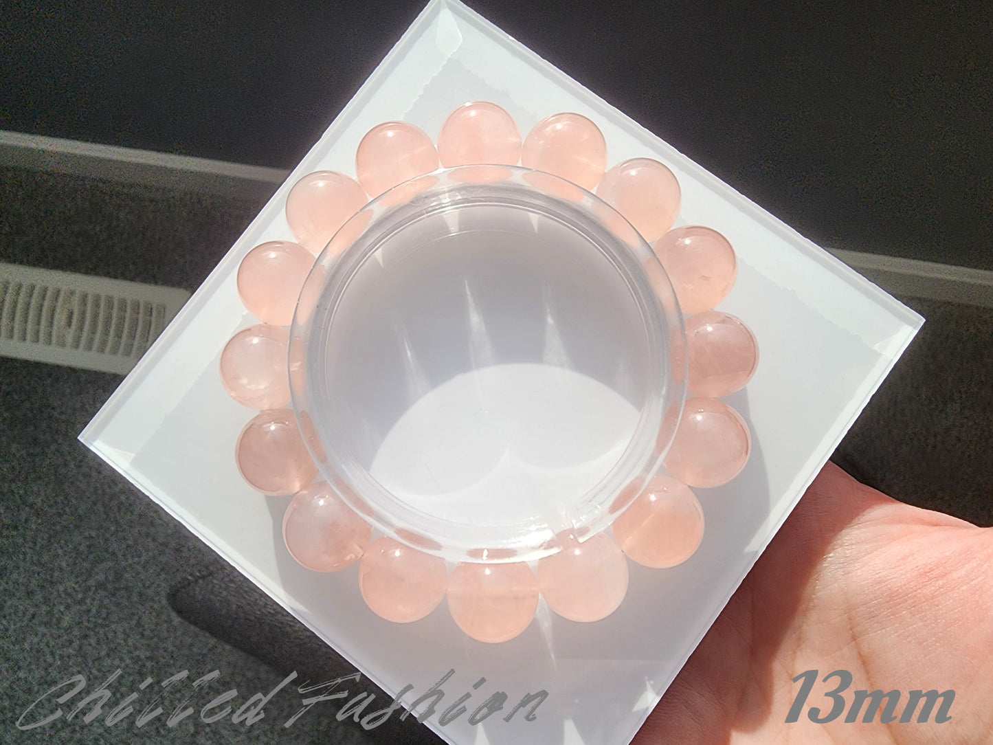 [Bracelet] Natural Grapefruit Pink Rose Quartz Bracelet